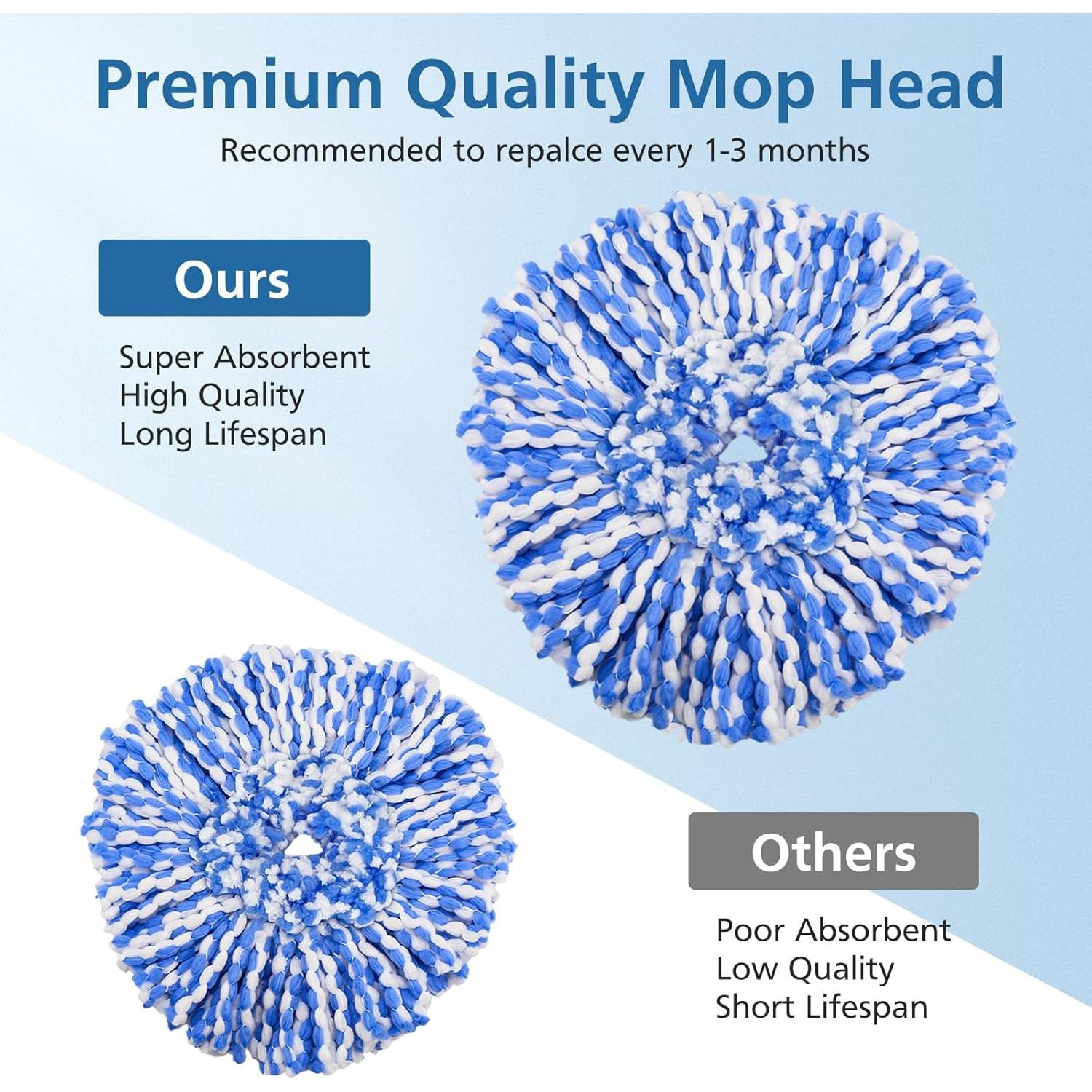 Paquete de 4 Cabezas de Repuesto RinseClean Mop Microfibra