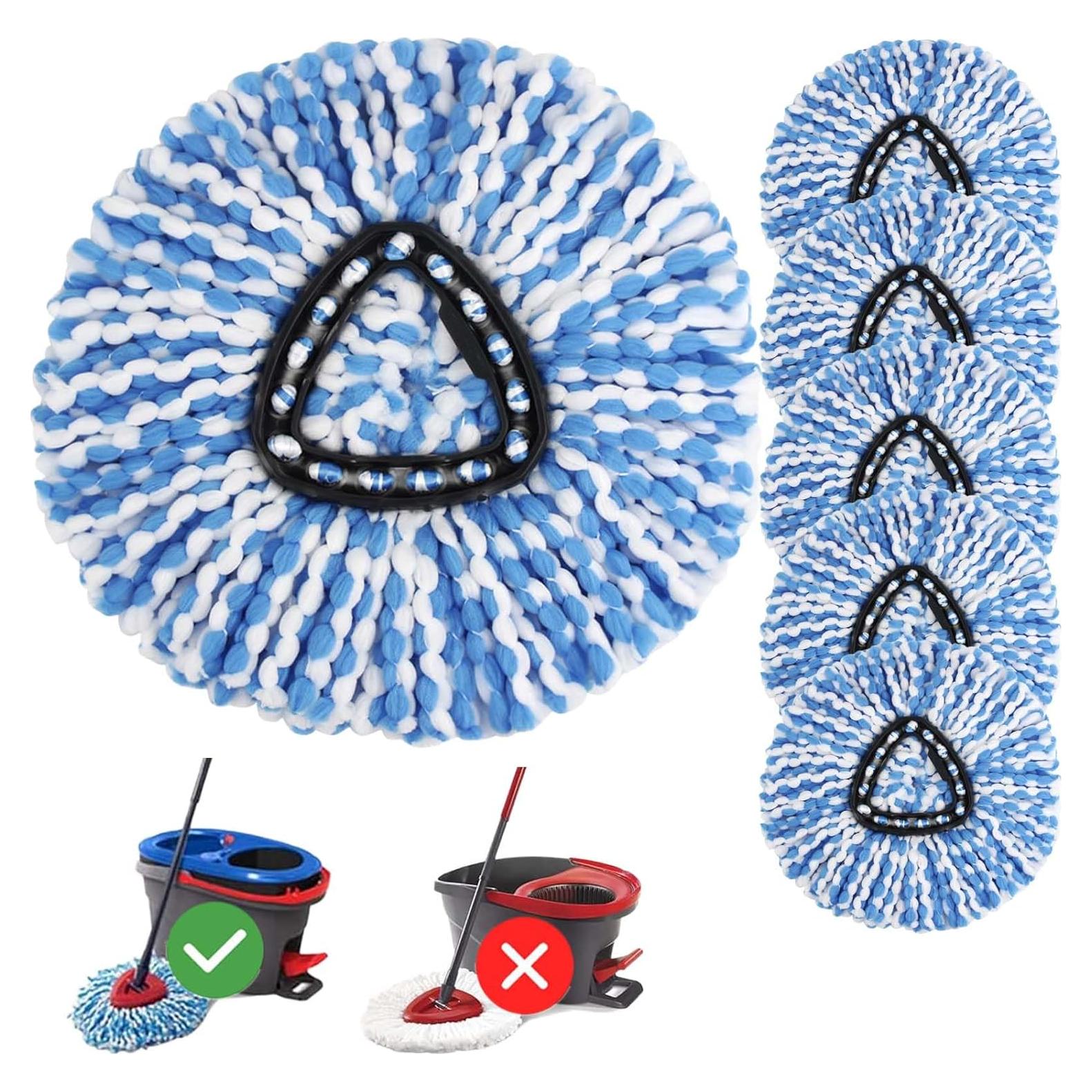 Cabeza de Mop Reemplazo Kimmkco 6 Piezas Microfibra Azul