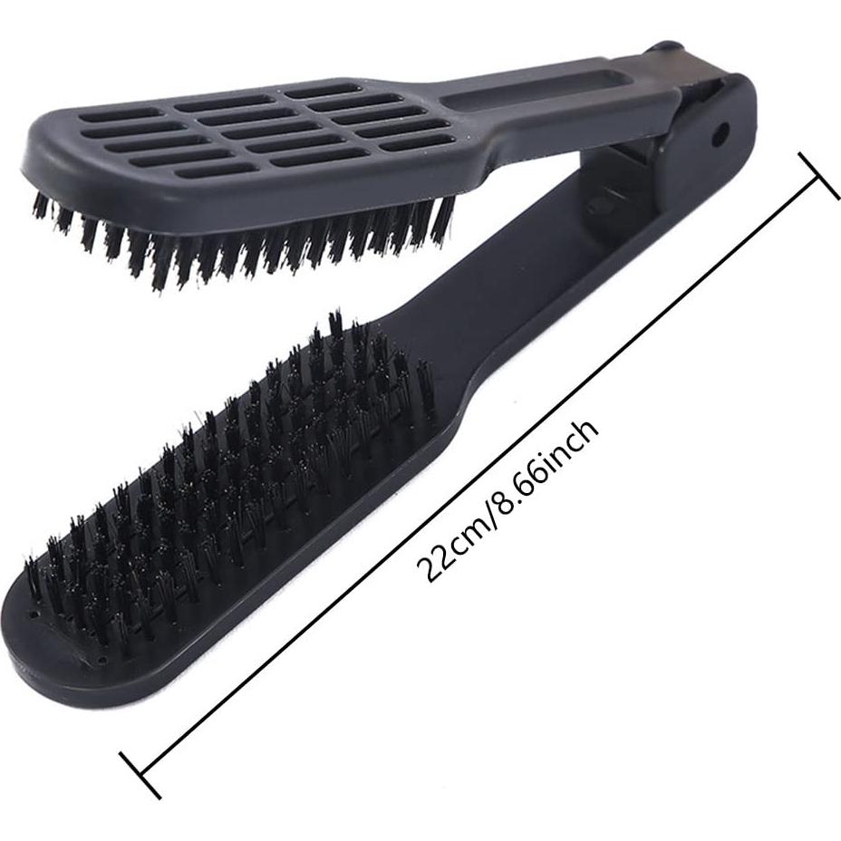 Cepillo Alisador de Cabello JIANWEI Negro, Cerdas Duales, 23cm