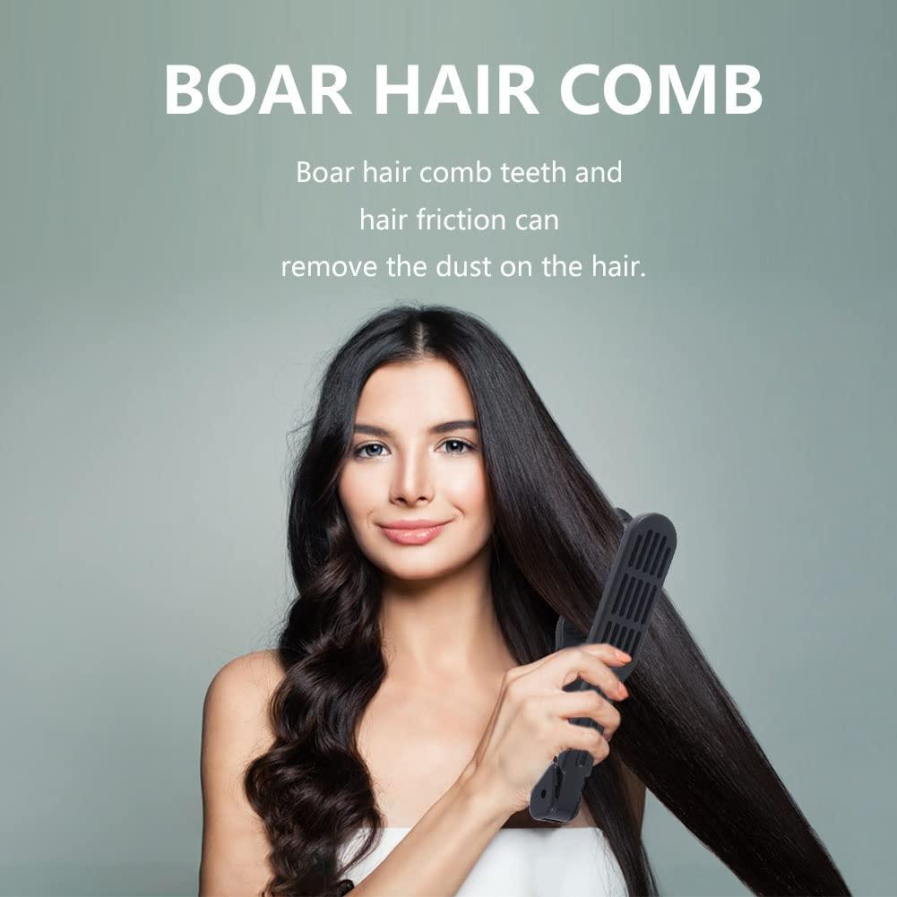 Cepillo Alisador de Cabello JIANWEI Negro, Cerdas Duales, 23cm