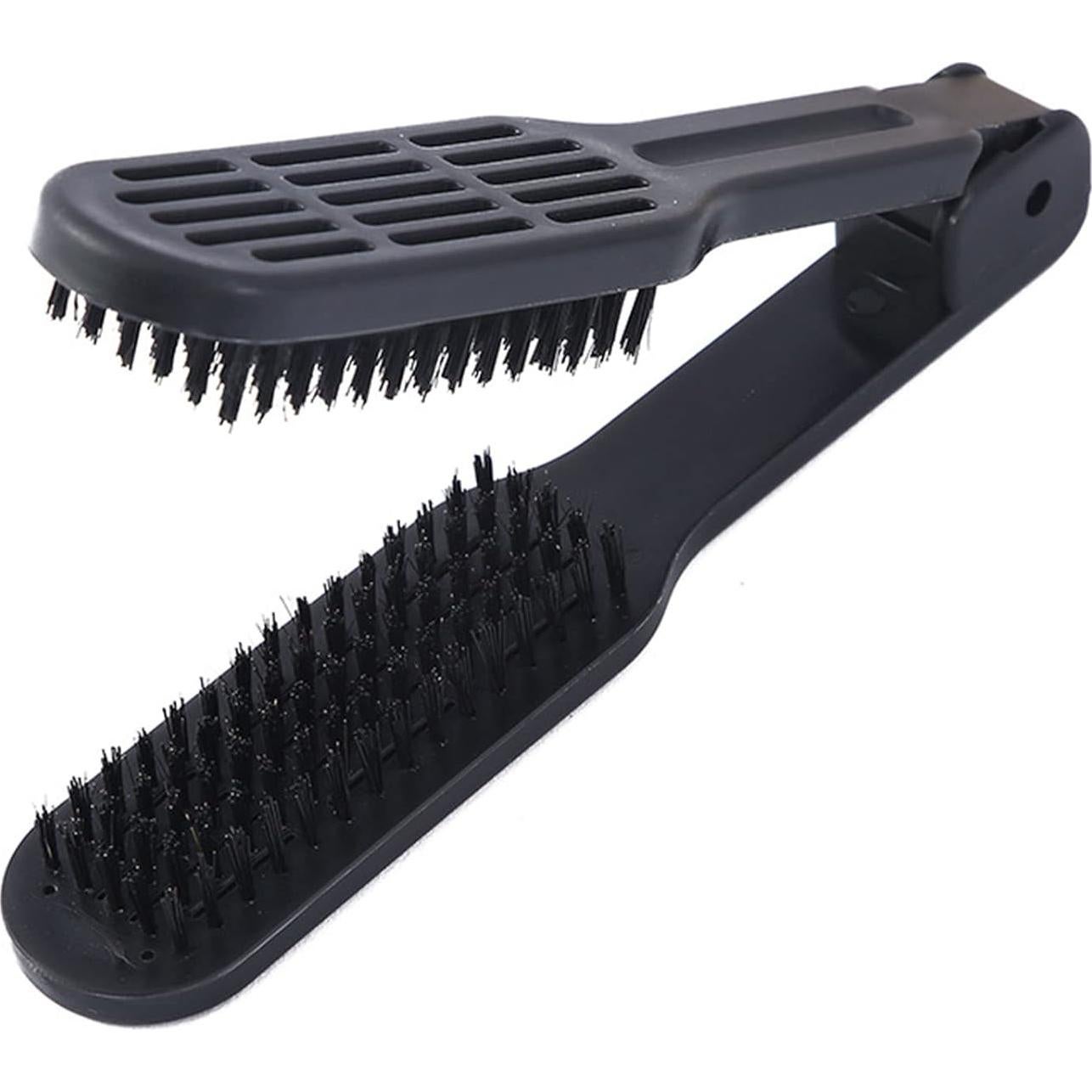 Cepillo Alisador de Cabello JIANWEI Negro, Cerdas Duales, 23cm