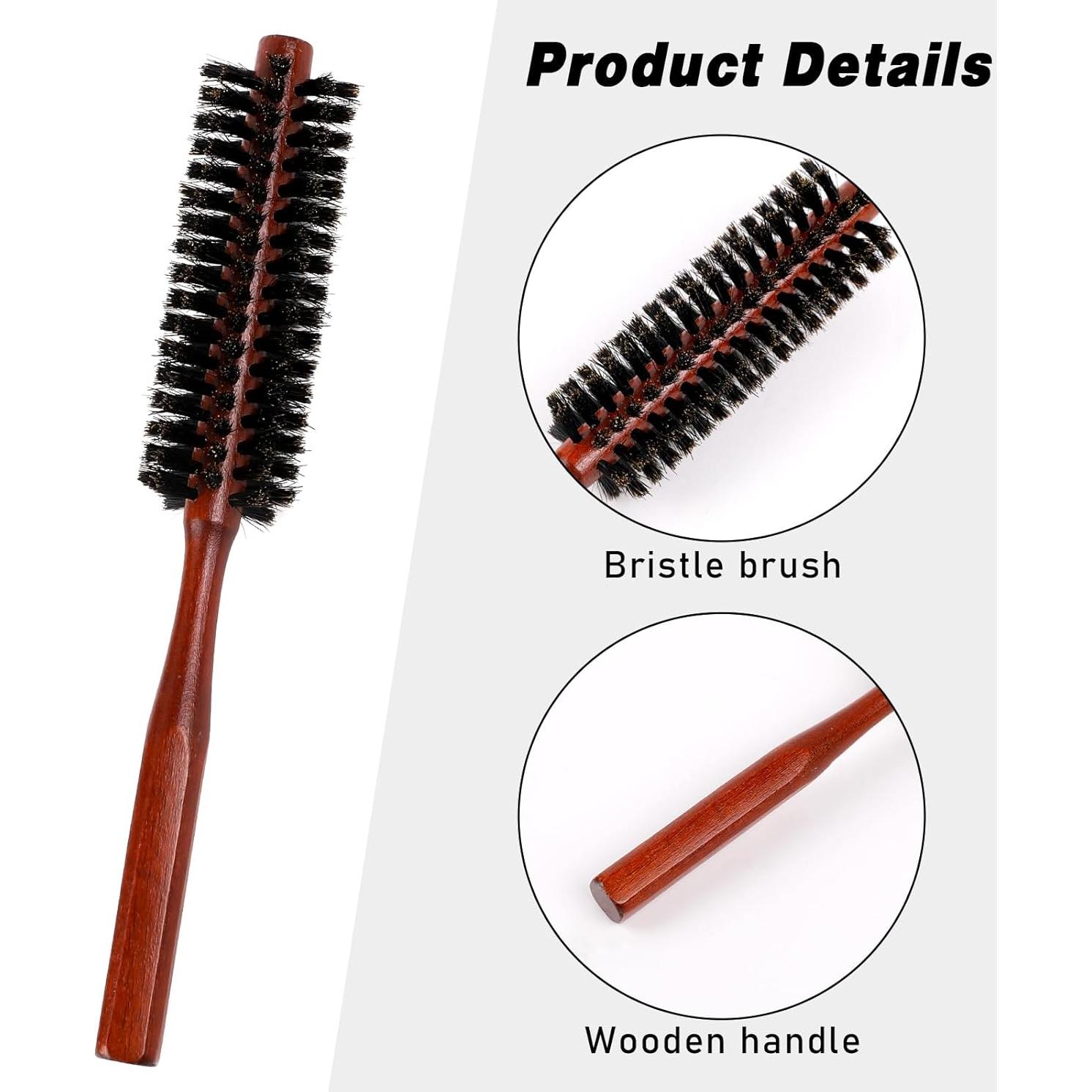 Cepillo Redondo de Cerda de Jabalí Natural 21cm - Madera