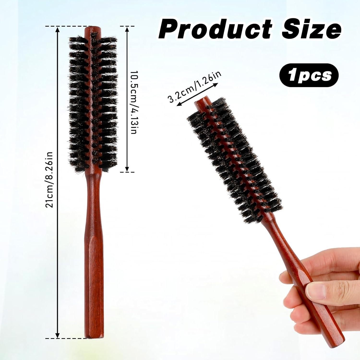 Cepillo Redondo de Cerda de Jabalí Natural 21cm - Madera