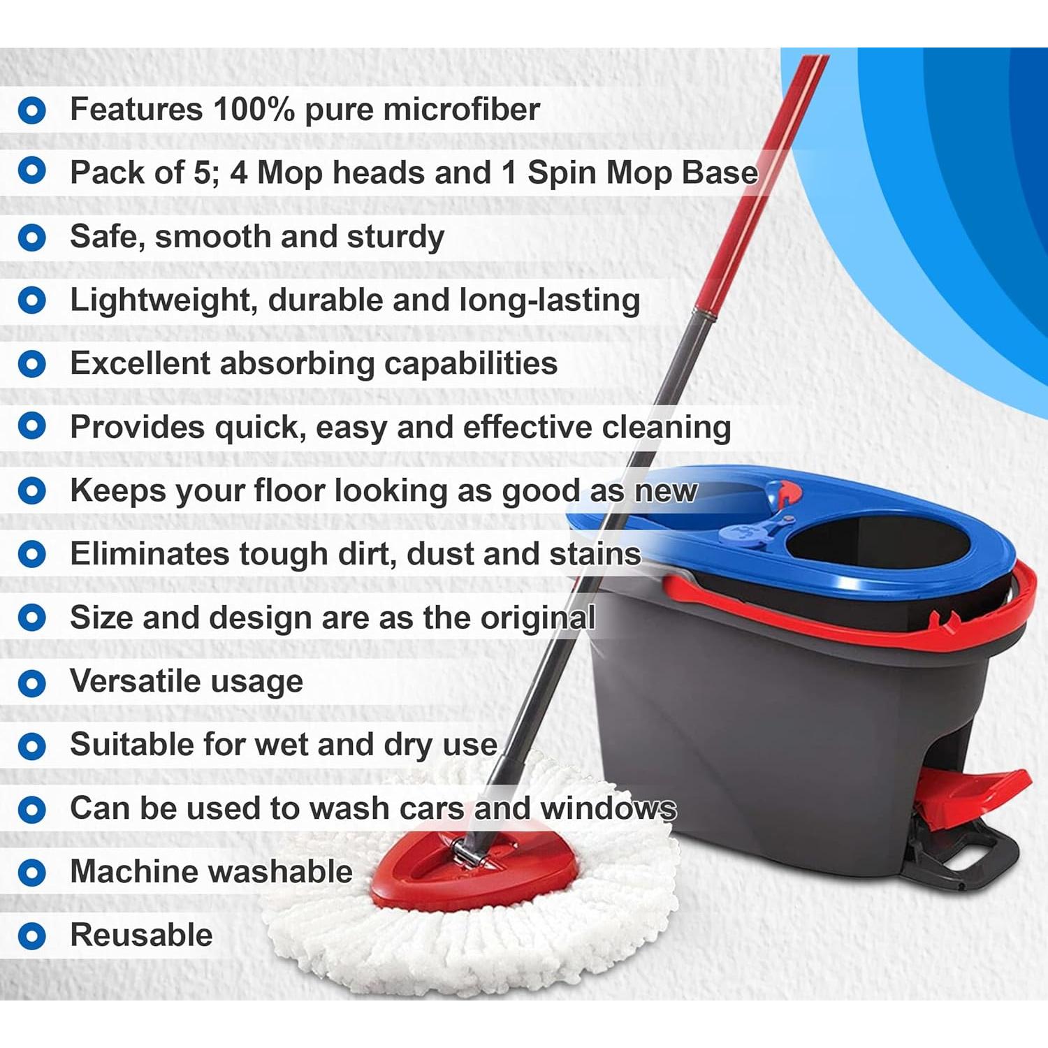 Cabezas de Mop O-Cedar NKAM - 4 Pcs Lavables y Duraderas