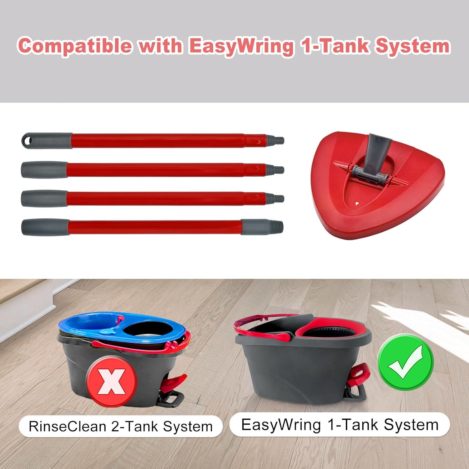 Mango de Mopa Giratoria Hezane Rojo 4 Secciones Repuesto