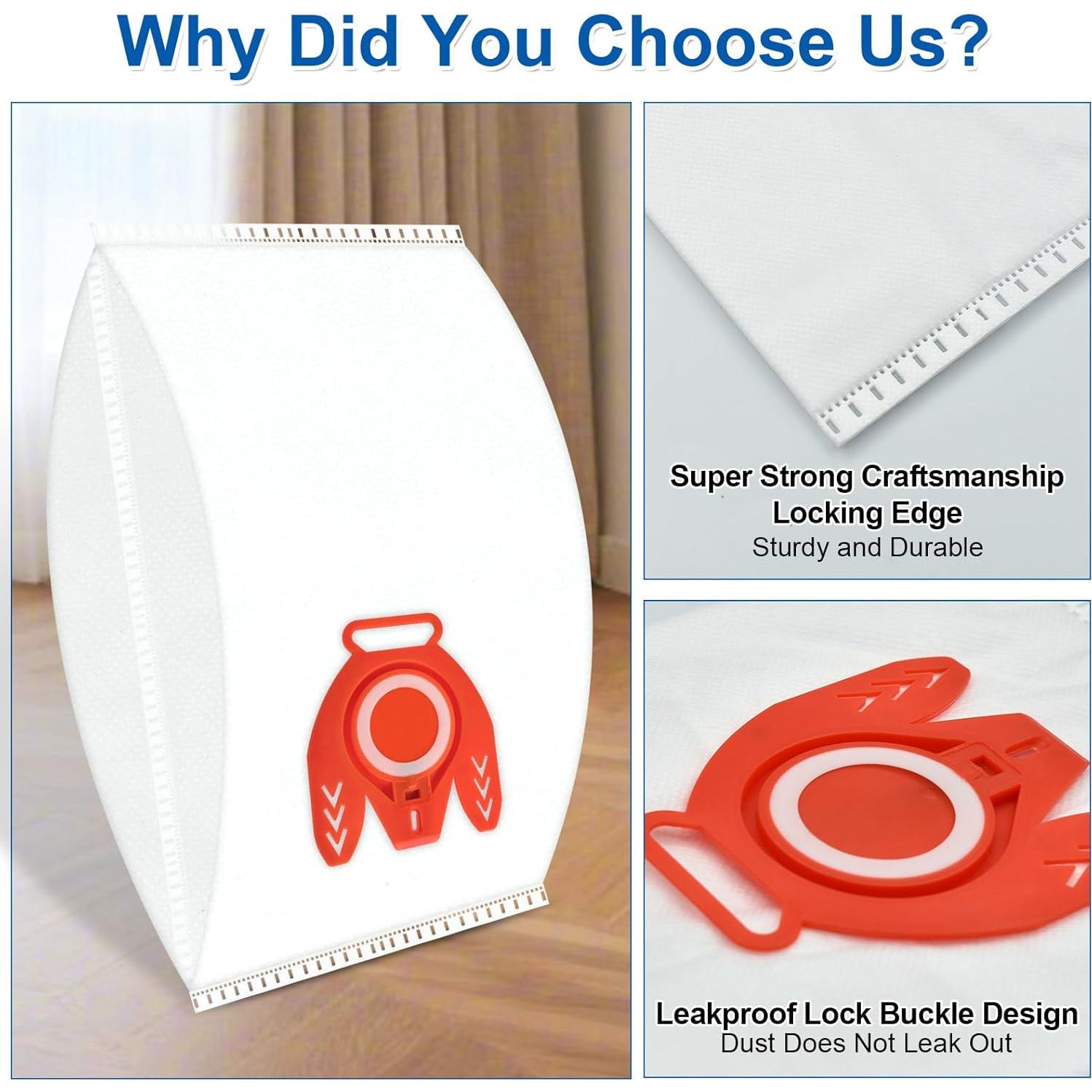 Paquete de 10 bolsas de vacío Hezane FJM 3D para Miele