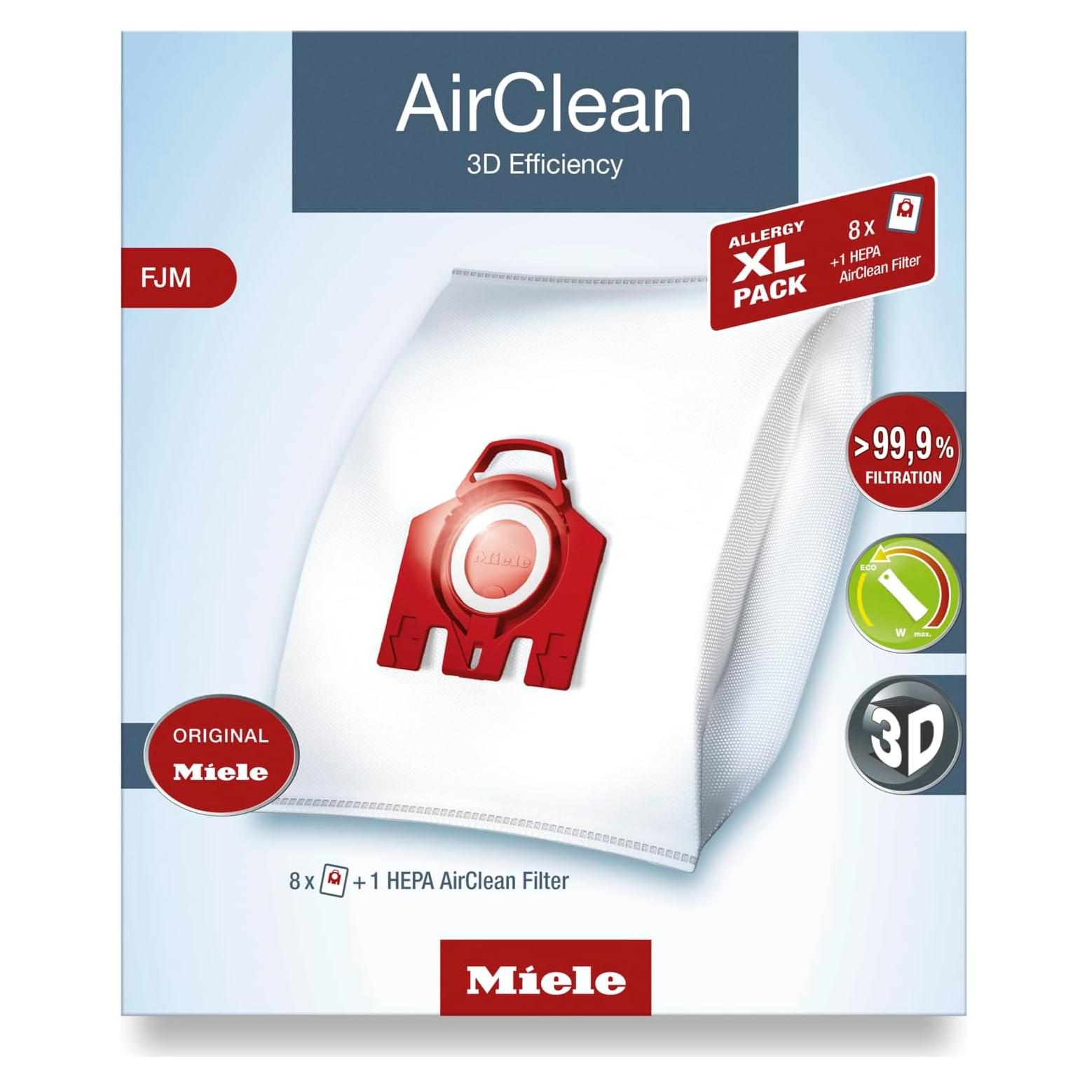 Bolsas de Filtro Miele AirClean 3D FJM - 8 Unidades + Filtros