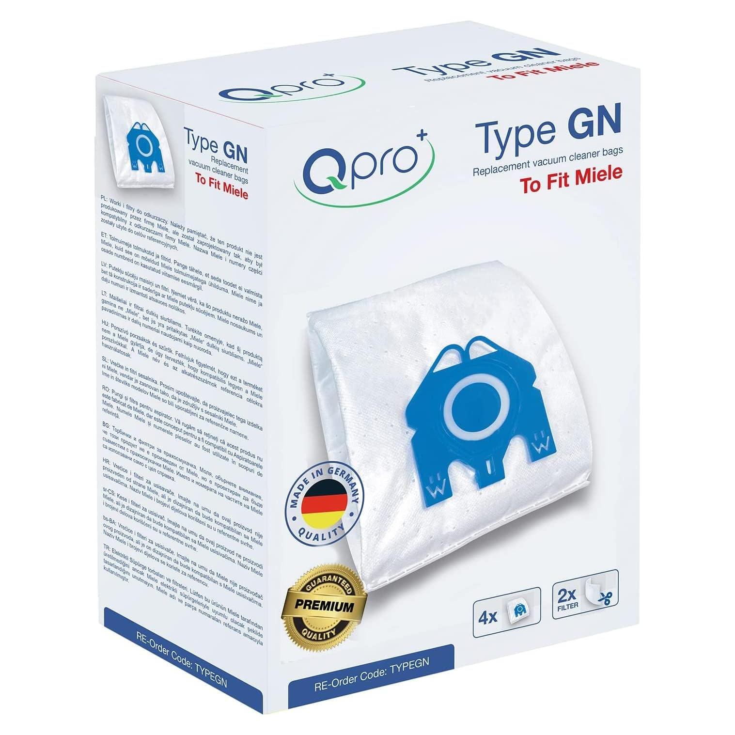 Bolsas de polvo Qpro para aspiradora Miele Tipo GN - 4 unidades