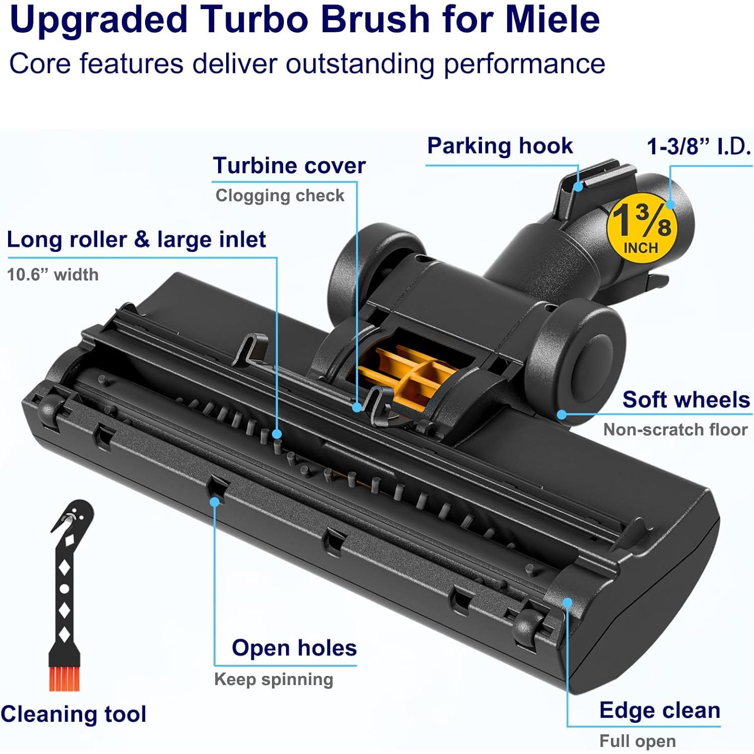 Cabezal de cepillo Turbo Portek para aspiradoras Miele C1 C2 C3 CX1