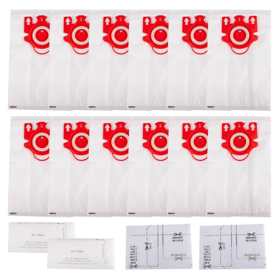 Paquete 12 Bolsas de Polvo FJM + 2 Filtros Miele Compatible