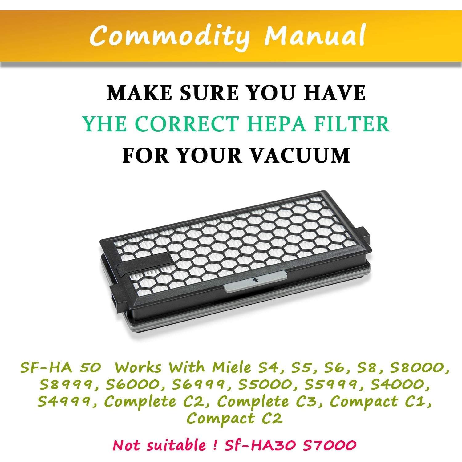 Paquete de 3 Filtros de Reemplazo AirClean SF-HA 50 Miele