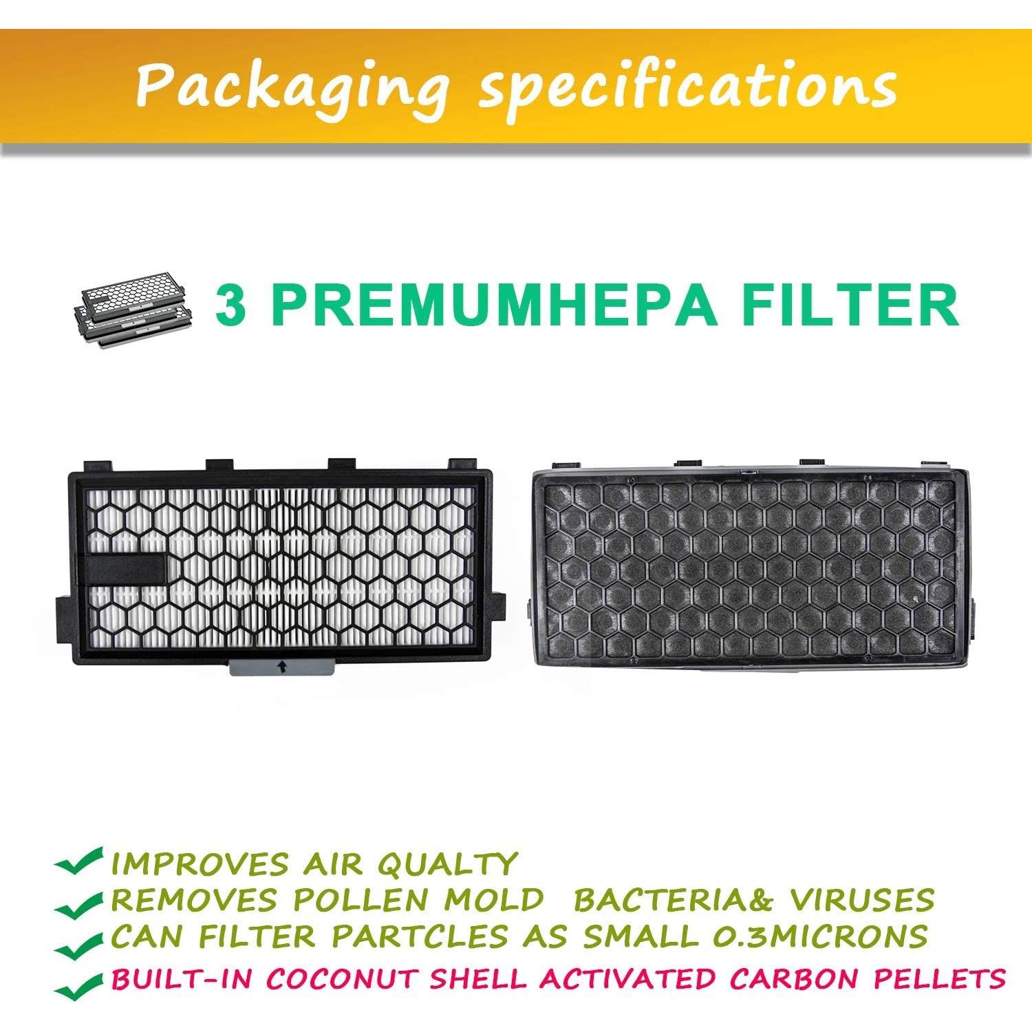 Paquete de 3 Filtros de Reemplazo AirClean SF-HA 50 Miele