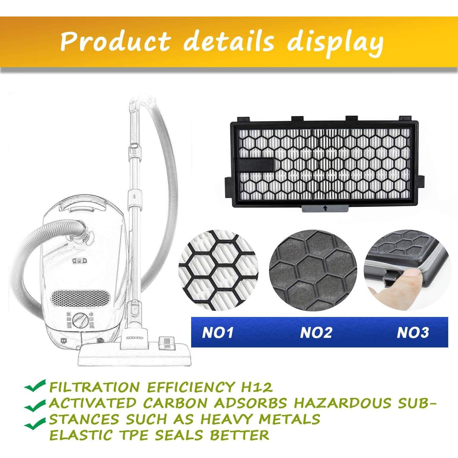 Paquete de 3 Filtros de Reemplazo AirClean SF-HA 50 Miele