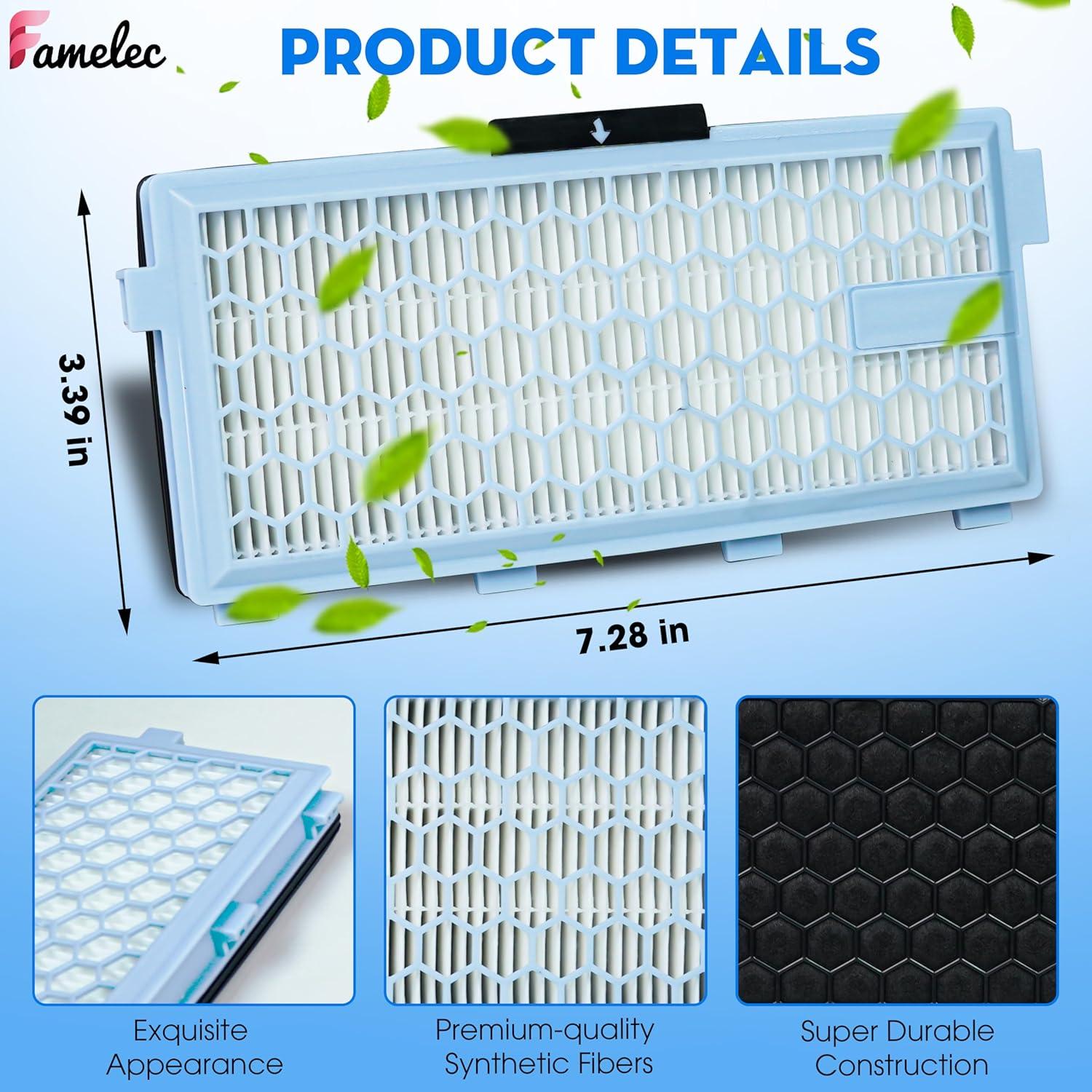 Kit FAMELEC: 8 Bolsas FJM + 4 Filtros HEPA AirClean 50 Miele