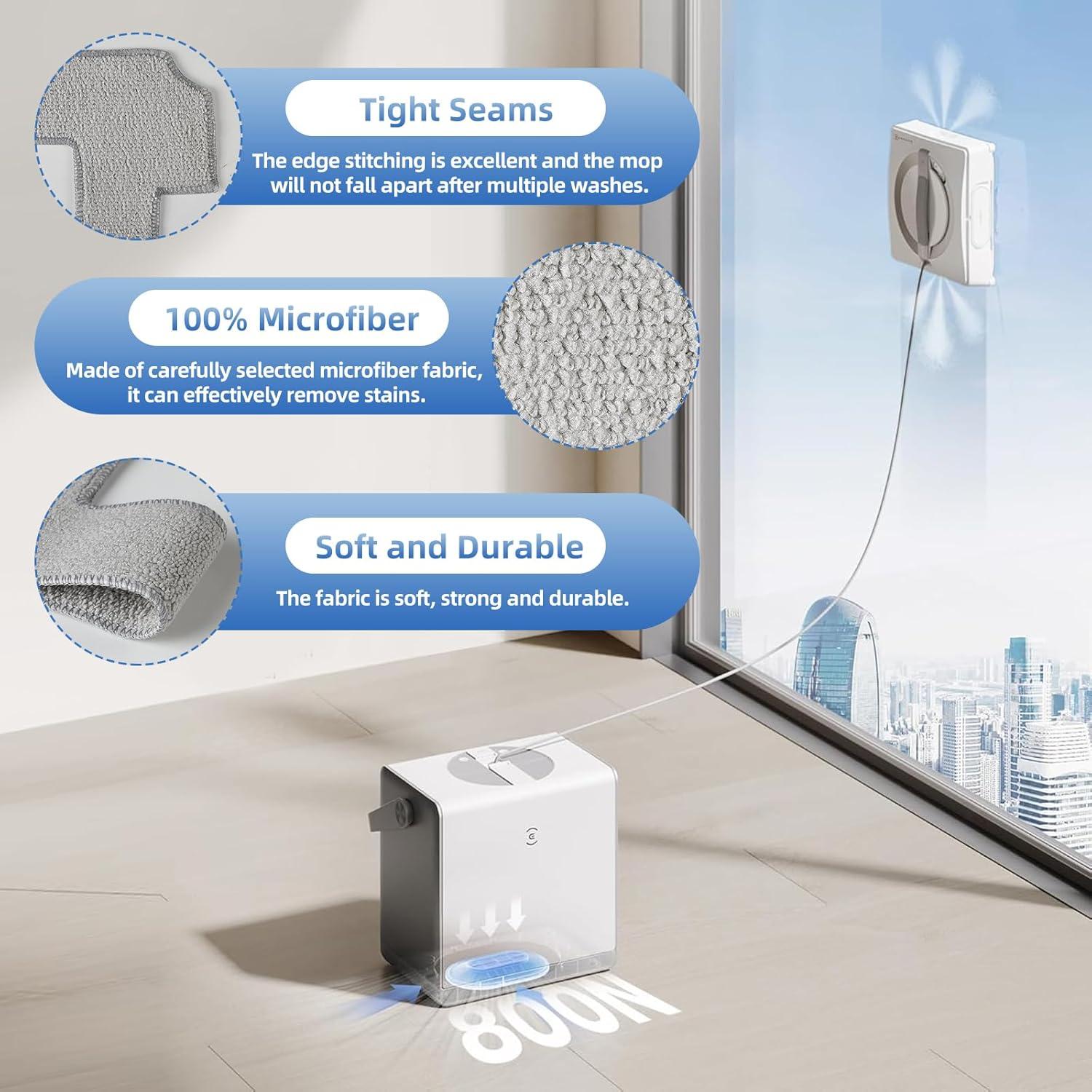 16 Almohadillas de Limpieza Microfibra ECOVACS Winbot W2 PRO