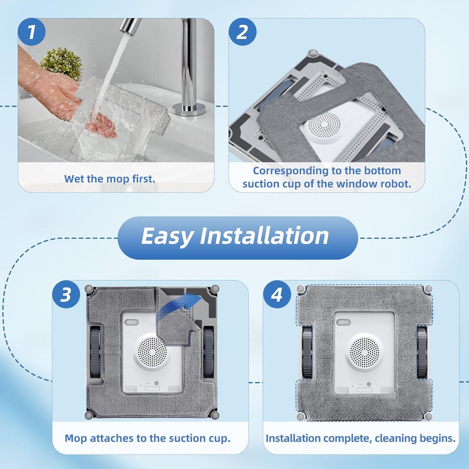 16 Almohadillas de Limpieza Microfibra ECOVACS Winbot W2 PRO