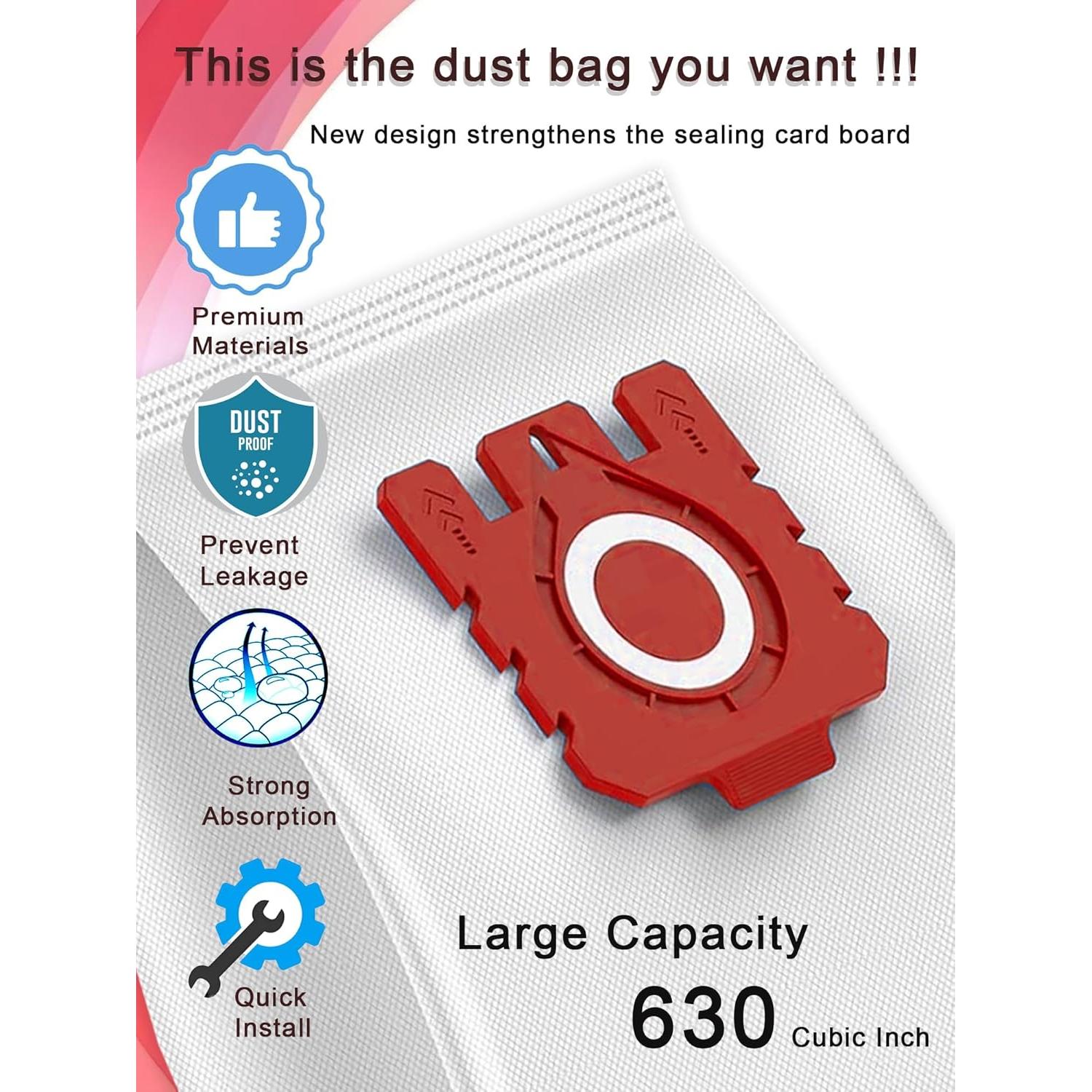 8 Bolsas de Polvo E-HAO para Aspiradora Miele FJM/GN