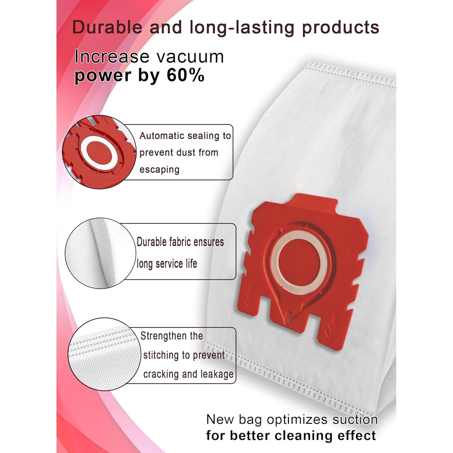 8 Bolsas de Polvo E-HAO para Aspiradora Miele FJM/GN