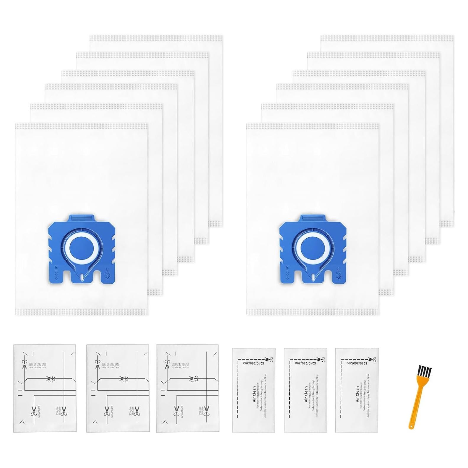 Paquete de 12 Bolsas de Aire 3D Gepphill para Aspiradora Miele