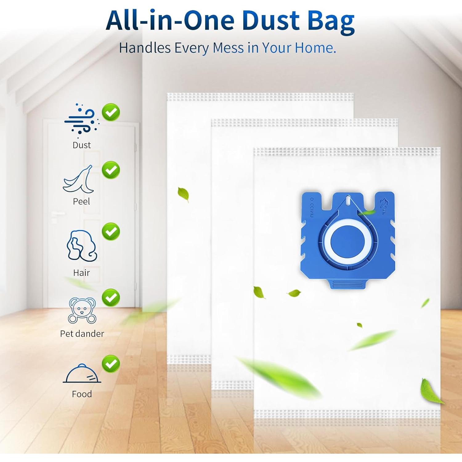 Paquete de 12 Bolsas de Aire 3D Gepphill para Aspiradora Miele