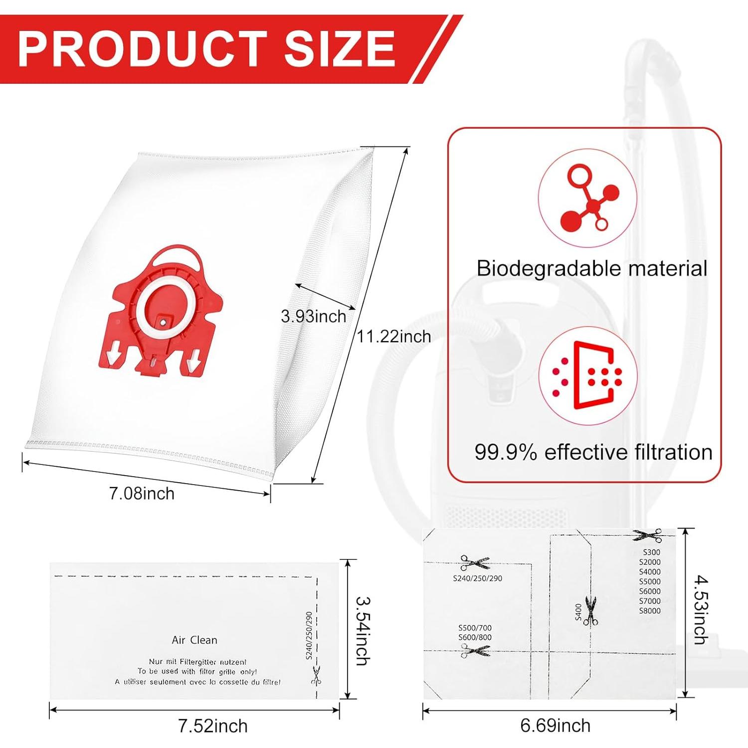 Bolsas de Aspiradora LemonQueen FJM para Miele - 14 Piezas