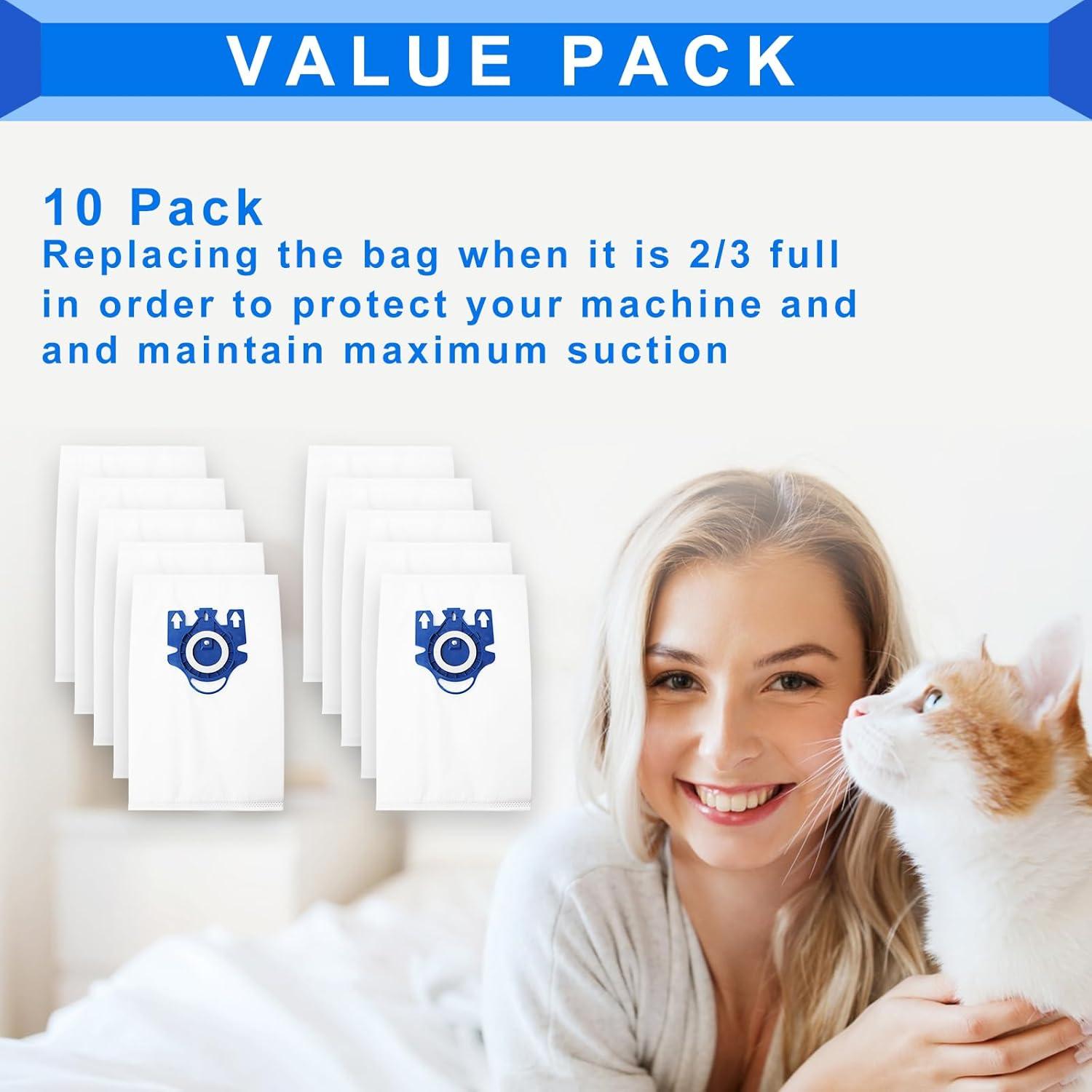 10 Bolsas de Aspiradora Miele GN + 2 Filtros MP y AC