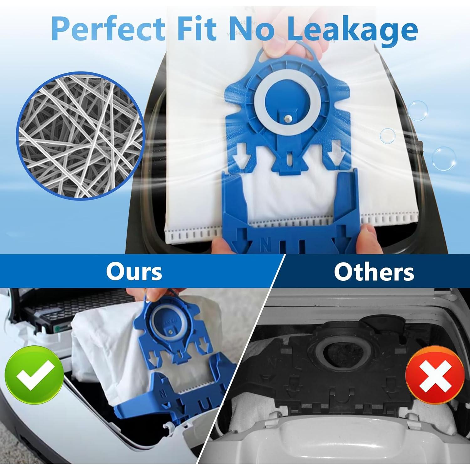 Improvedhand 20 Packs 3D Airclean Bags Replacement for Miele GN Vacuum Classic C1 Complete C1 Complete C2 S227 S240 S270 S400 S2 S5 S8 Series with 5 Motor Protection Filters, 5 AirClean Filters