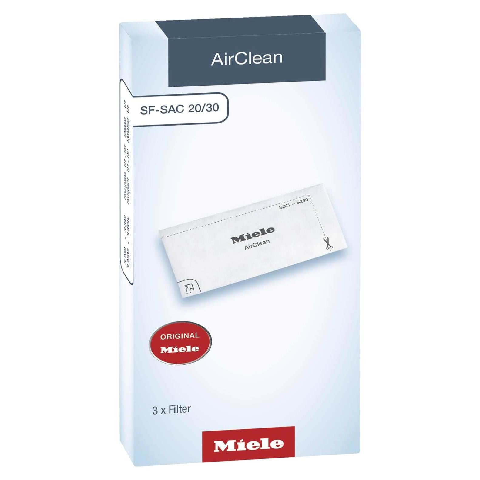 Filtros Miele AirClean para Aspiradora - Paquete de 3 Unidades