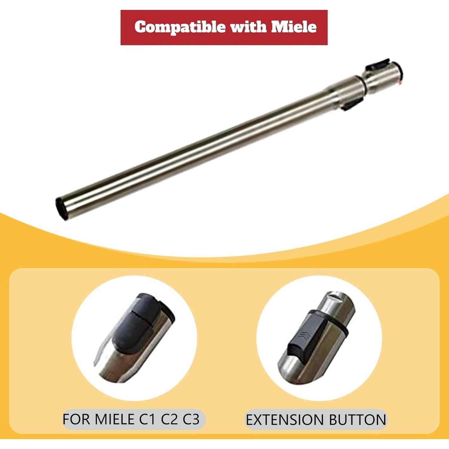 Varilla de Extensión Miele C1 C2 C3 Acero Inoxidable 59.94-99.84 cm