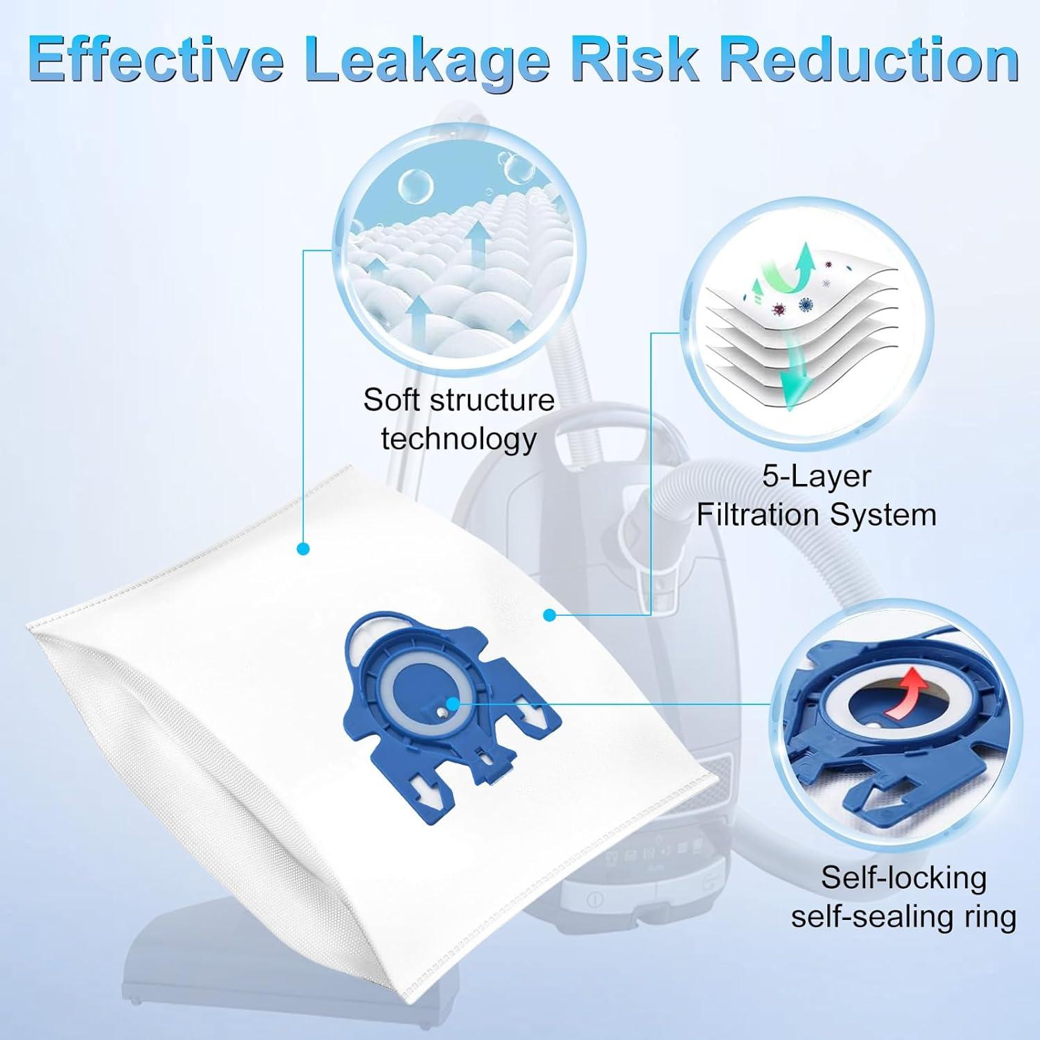 Bolsas de Aspiradora LemonQueen GN 3D Airclean - 12 Pzas + 4 Filtros