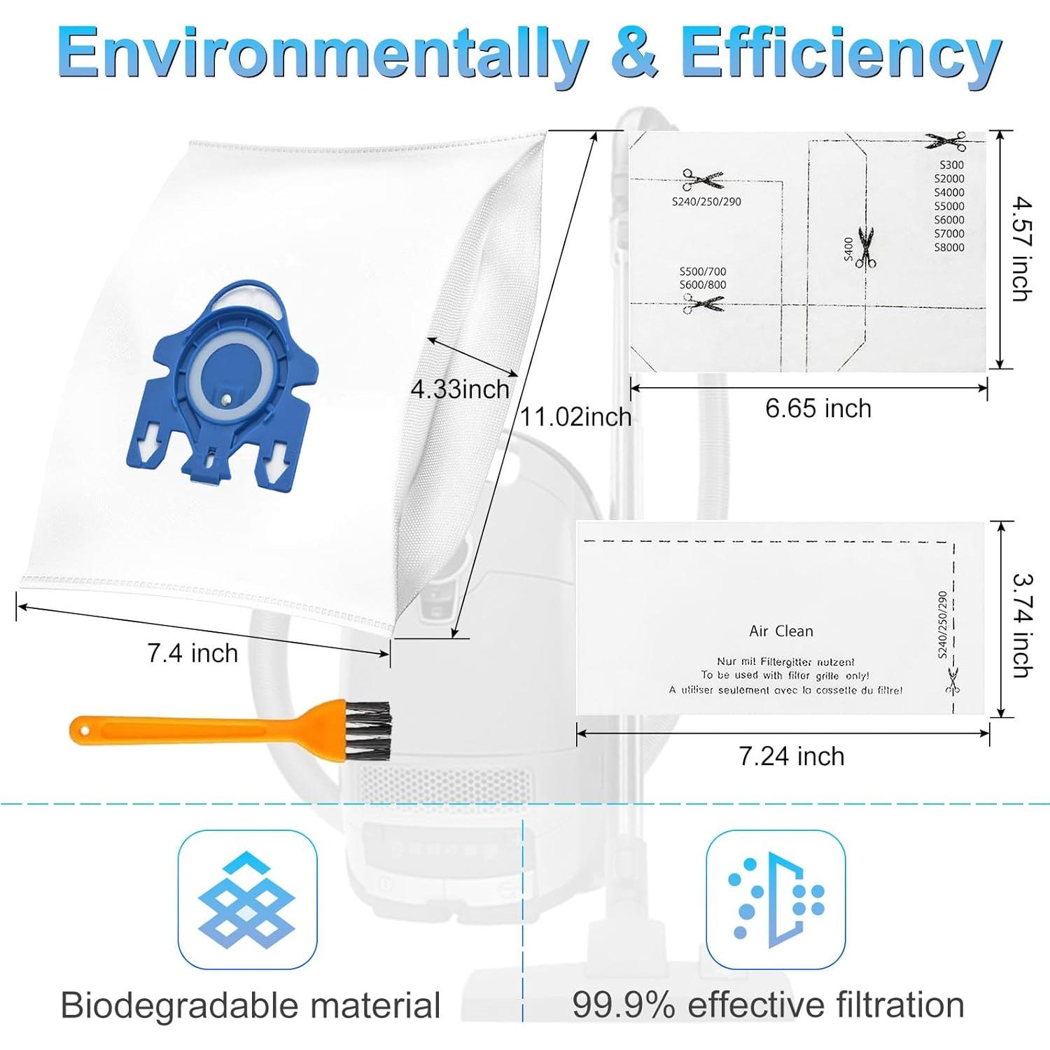 Bolsas de Aspiradora LemonQueen GN 3D Airclean - 12 Pzas + 4 Filtros