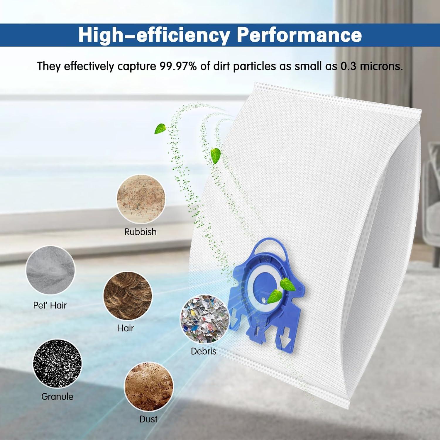 Paquete de 12 bolsas de polvo Spofan GN para aspiradoras Miele