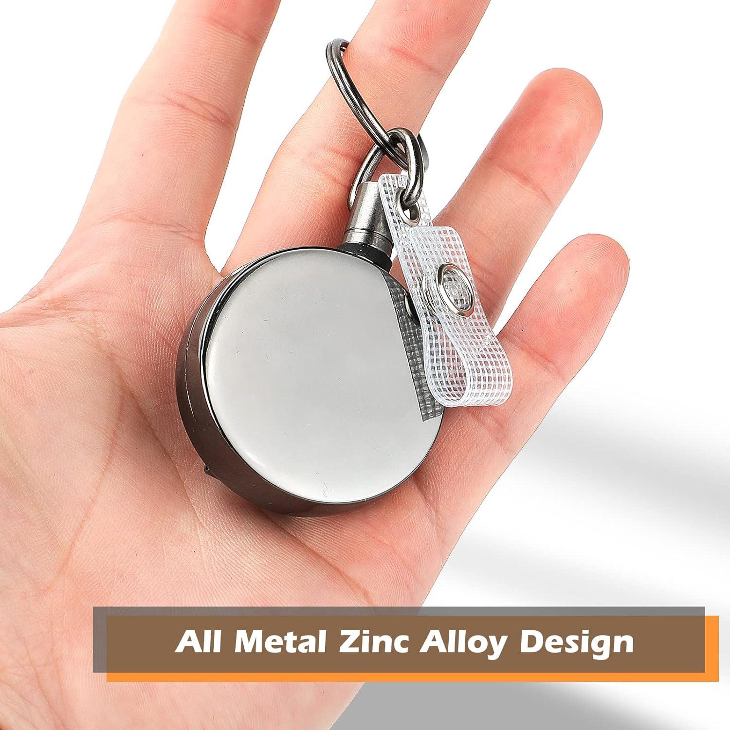 Paquete de 2 Portacarnets Retráctiles Maileto Negro y Plata