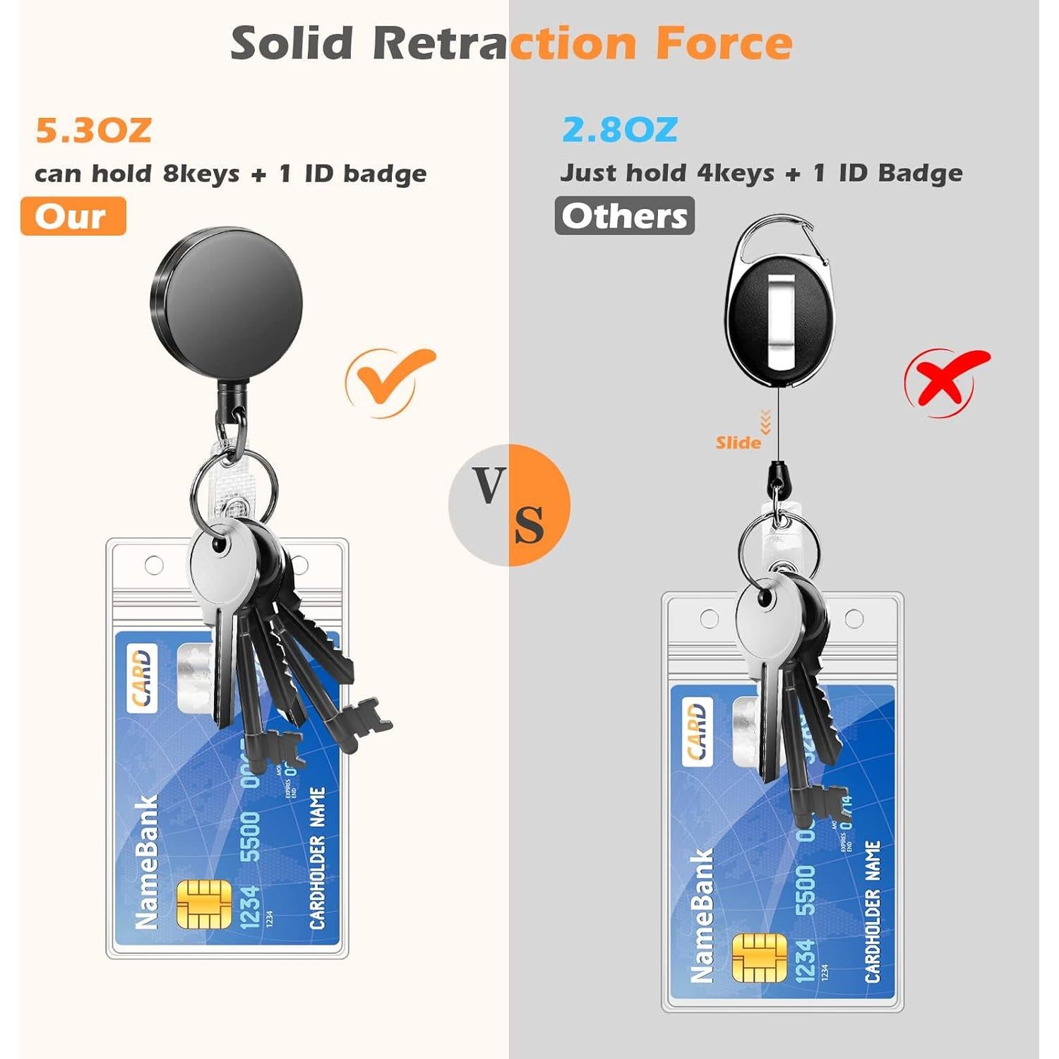 Paquete de 2 Portacarnets Retráctiles Maileto Negro y Plata