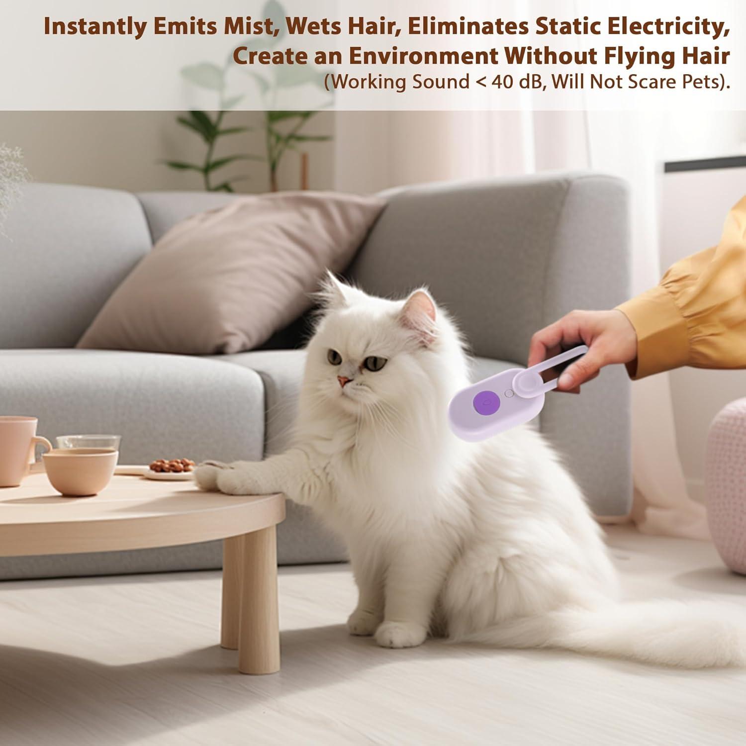 Cepillo de Vapor para Gatos 4 en 1 Baytion Púrpura