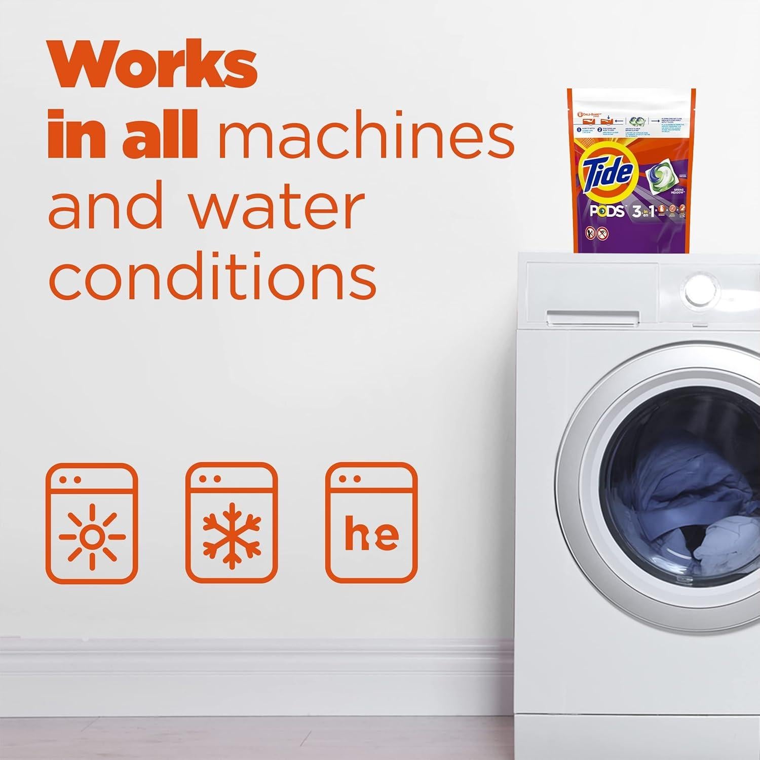 PODS Laundry Detergent Soap Pods, Spring Meadow, 37 Count (Pack of 3 Bag Value Pack), Total 111 Count, HE Compatible