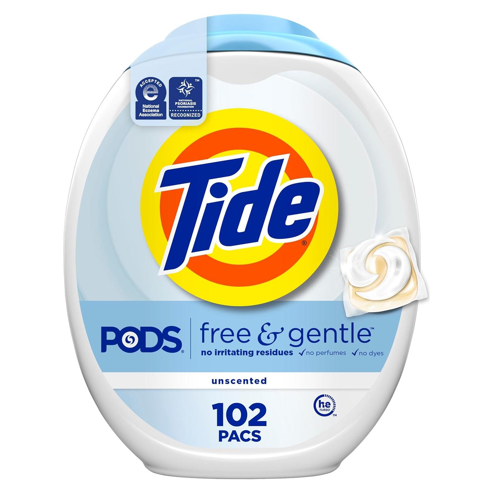 Tide PODS Libre y Suave Detergente para Ropa 102 Unidades