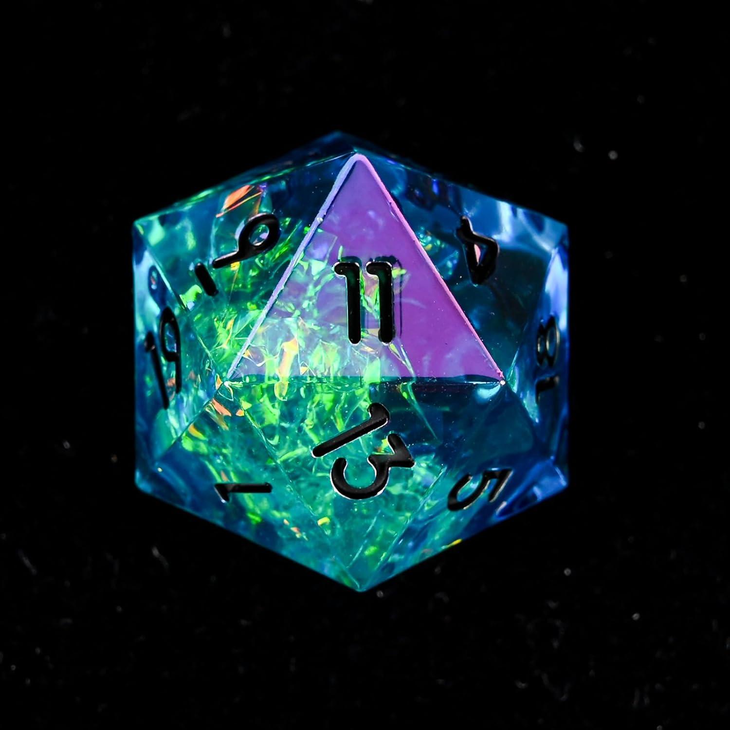 Juego de Dados de Resina JunBoXun 7 Piezas Electrochapado