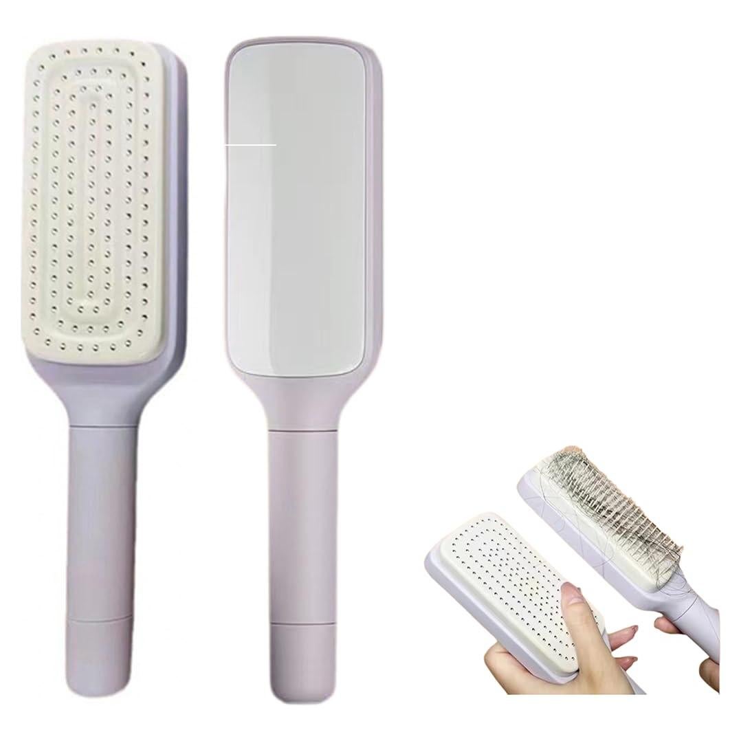 Cepillo de Cabello Autolimpiante Xinqirity Púrpura 24x6cm