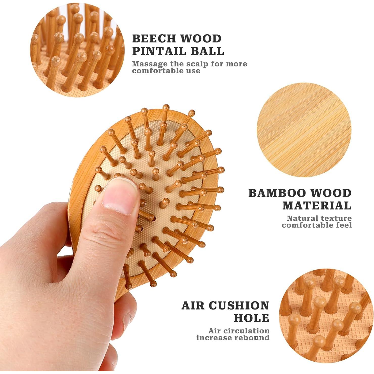 Cepillo de Bambú MOZEAT LENS para Crecimiento del Cabello 14x6cm