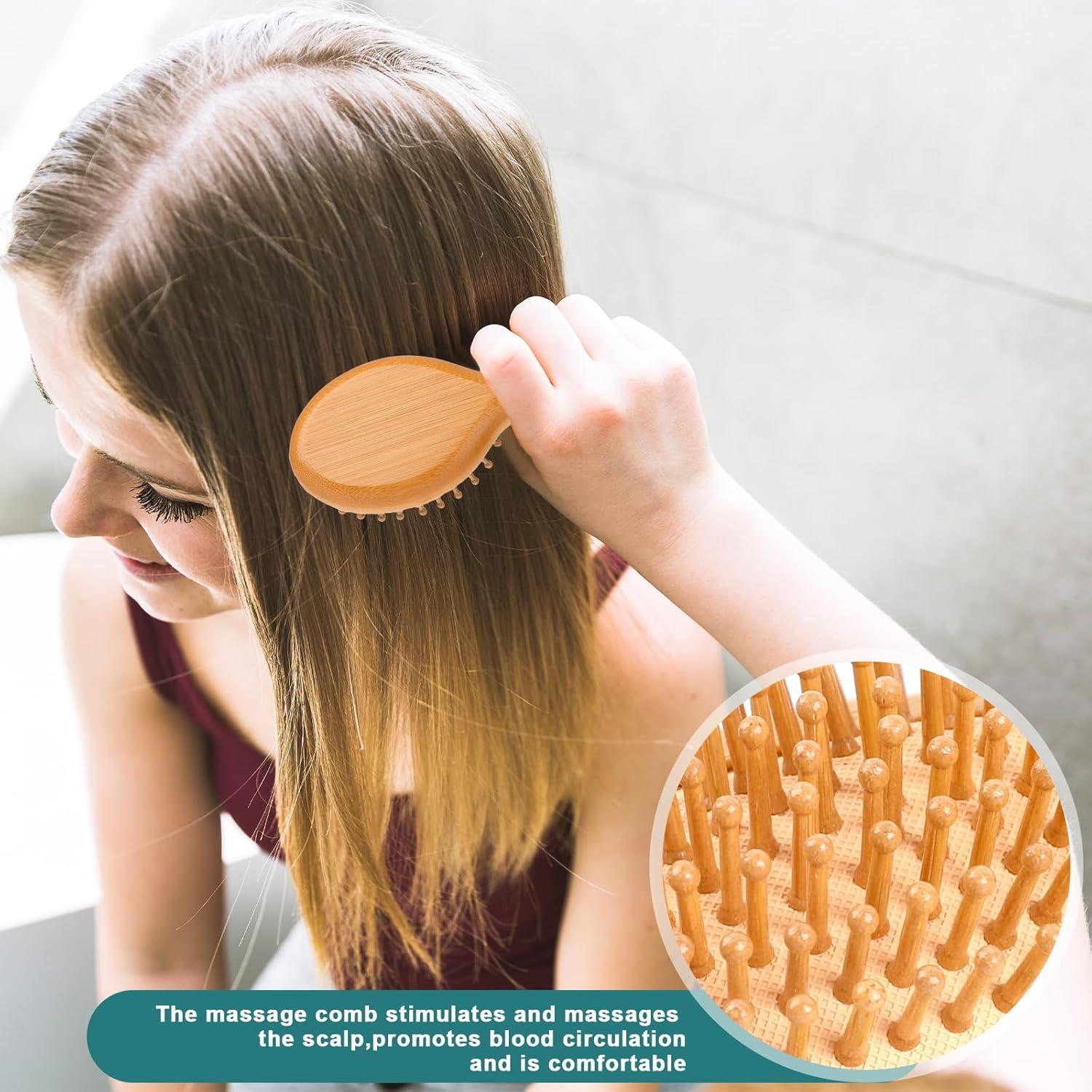 Cepillo de Bambú MOZEAT LENS para Crecimiento del Cabello 14x6cm