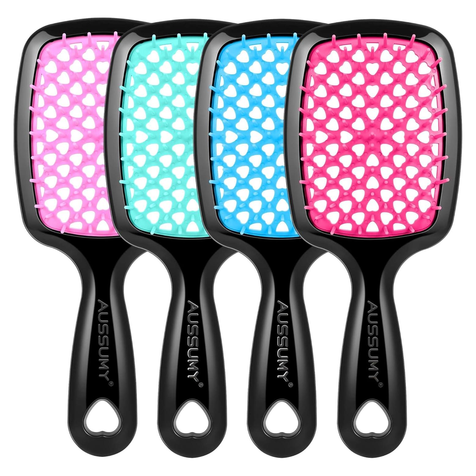 Paquete de 4 Cepillos Desenredantes Aussumy - Colores Mixtos