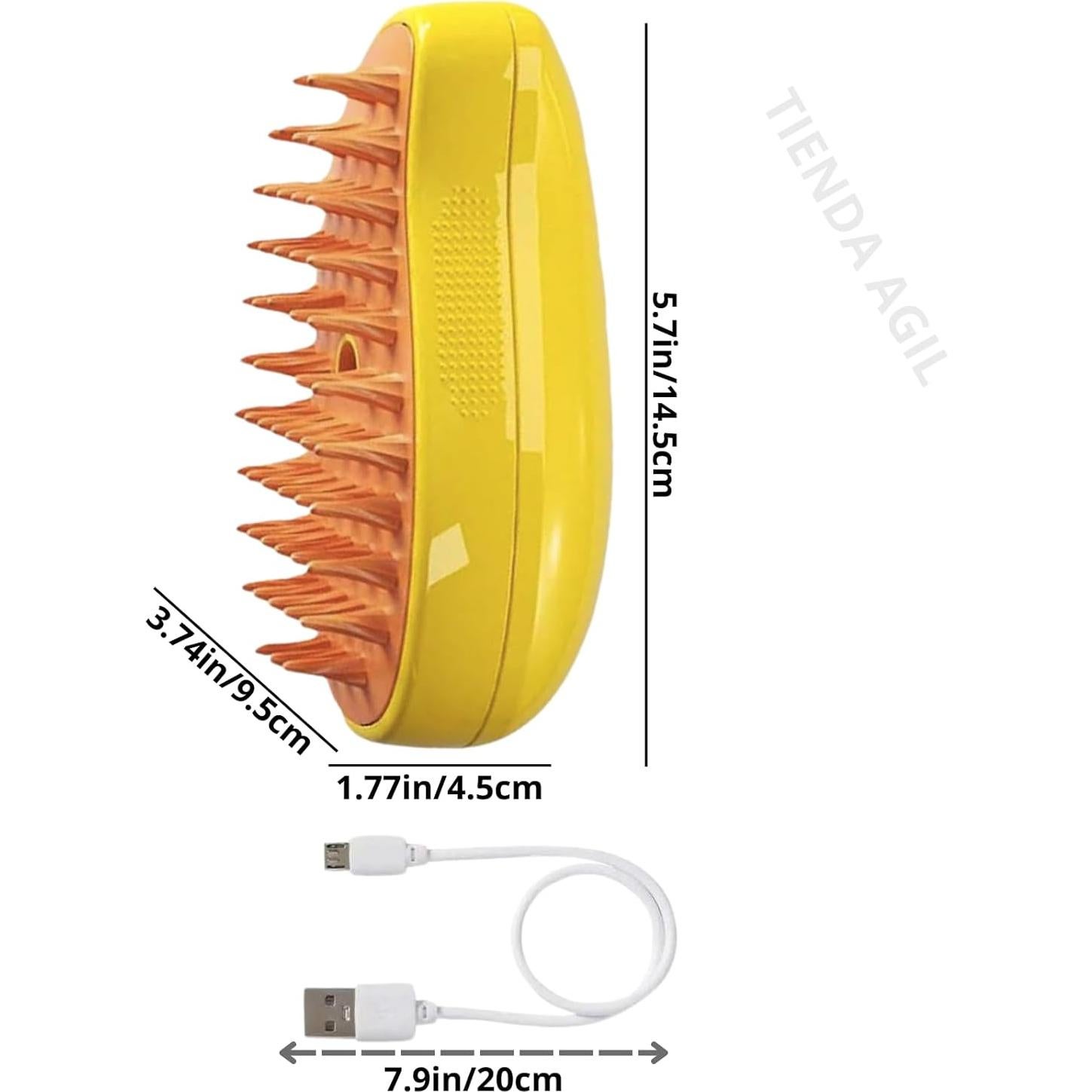 Cepillo de Vapor para Mascotas Tienda Ágil 3 en 1 Amarillo
