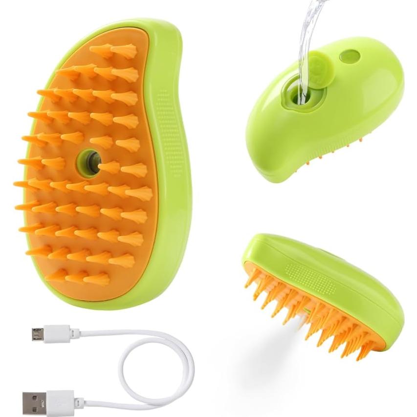 Cepillo de Vapor 3 en 1 HooBest para Gatos y Perros Verde