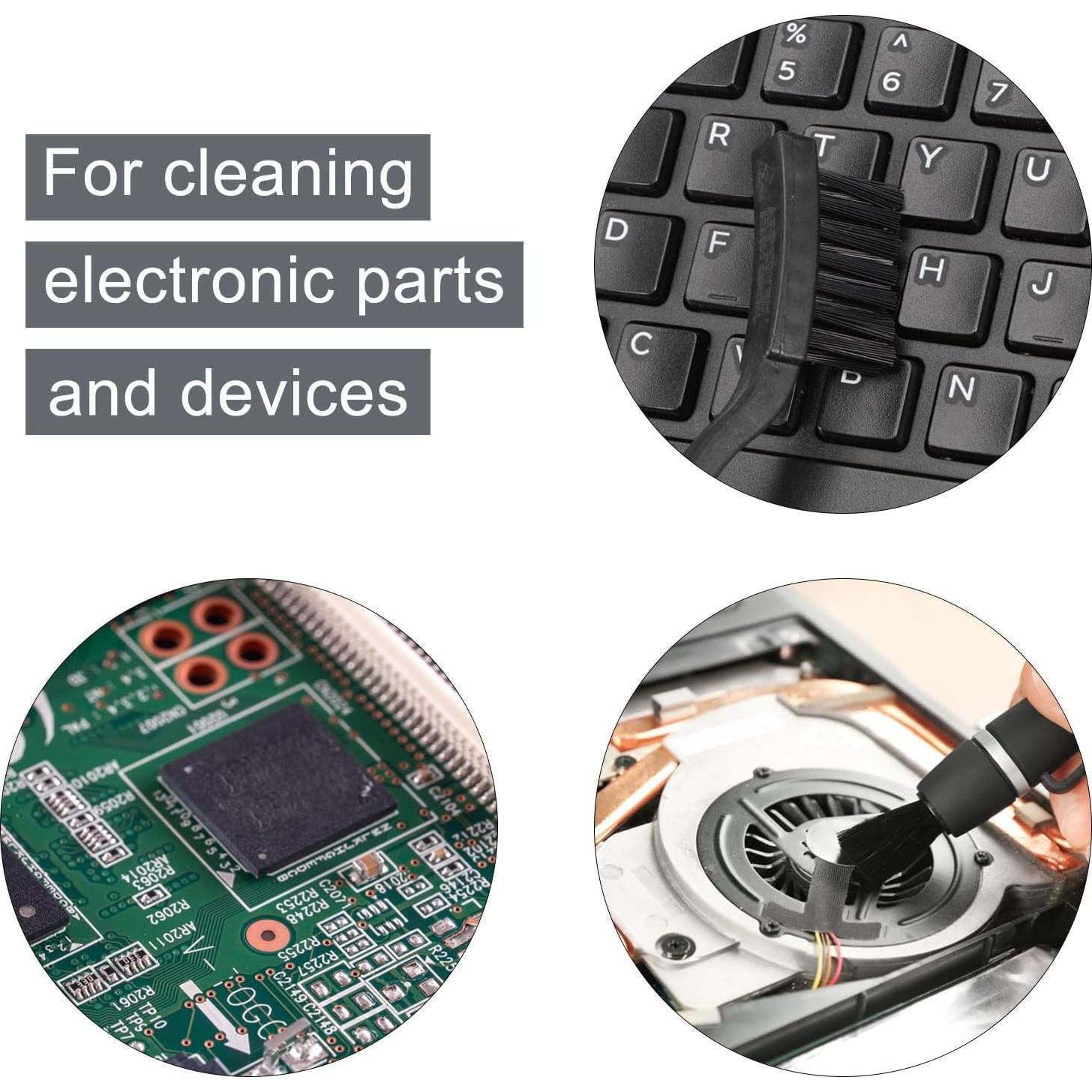 Cepillo Antiestático uxcell 4 Pcs Nylon 40x40mm para Limpieza