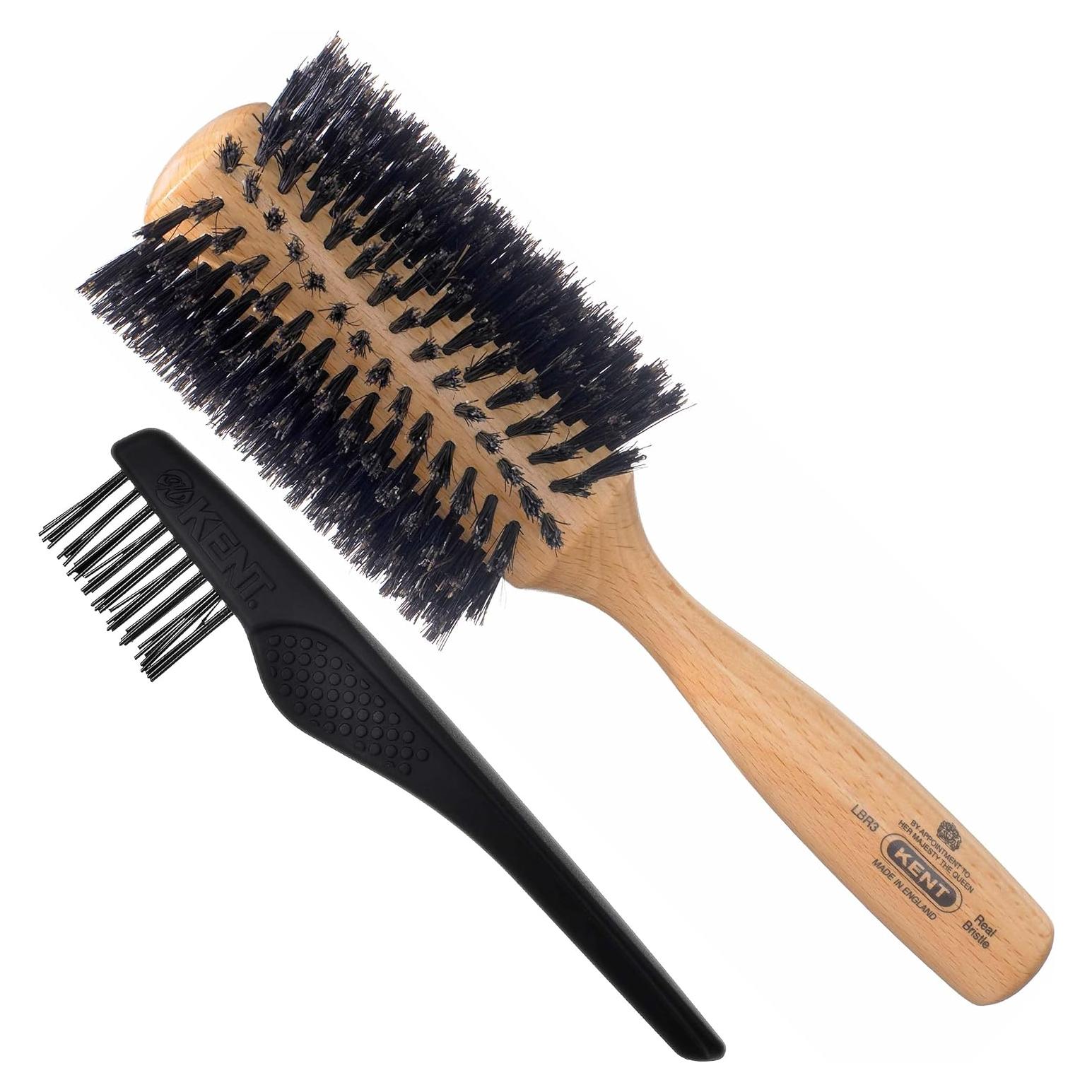 Cepillo Redondo Kent LBR3 de Madera de Haya para Cabello Largo