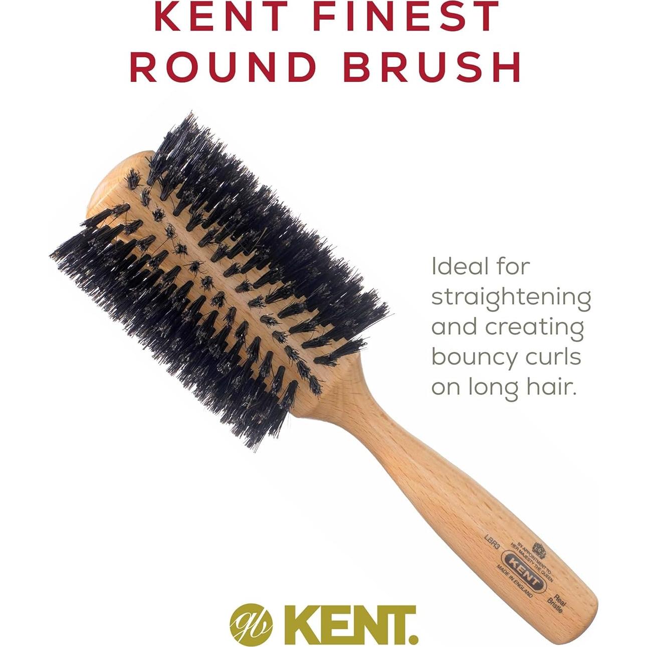 Cepillo Redondo Kent LBR3 de Madera de Haya para Cabello Largo