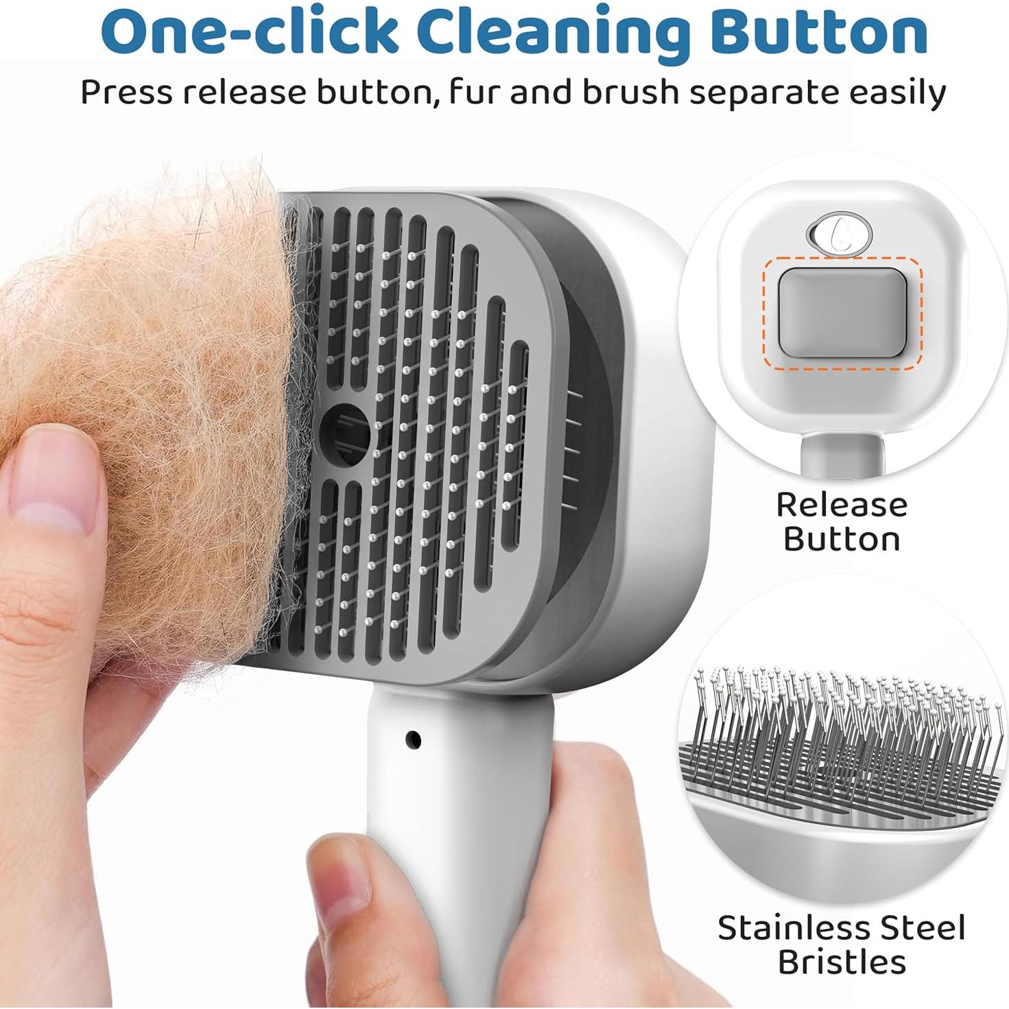 Cepillo 3 en 1 POHAHA para Gatos y Perros - Acicalamiento y Vapor