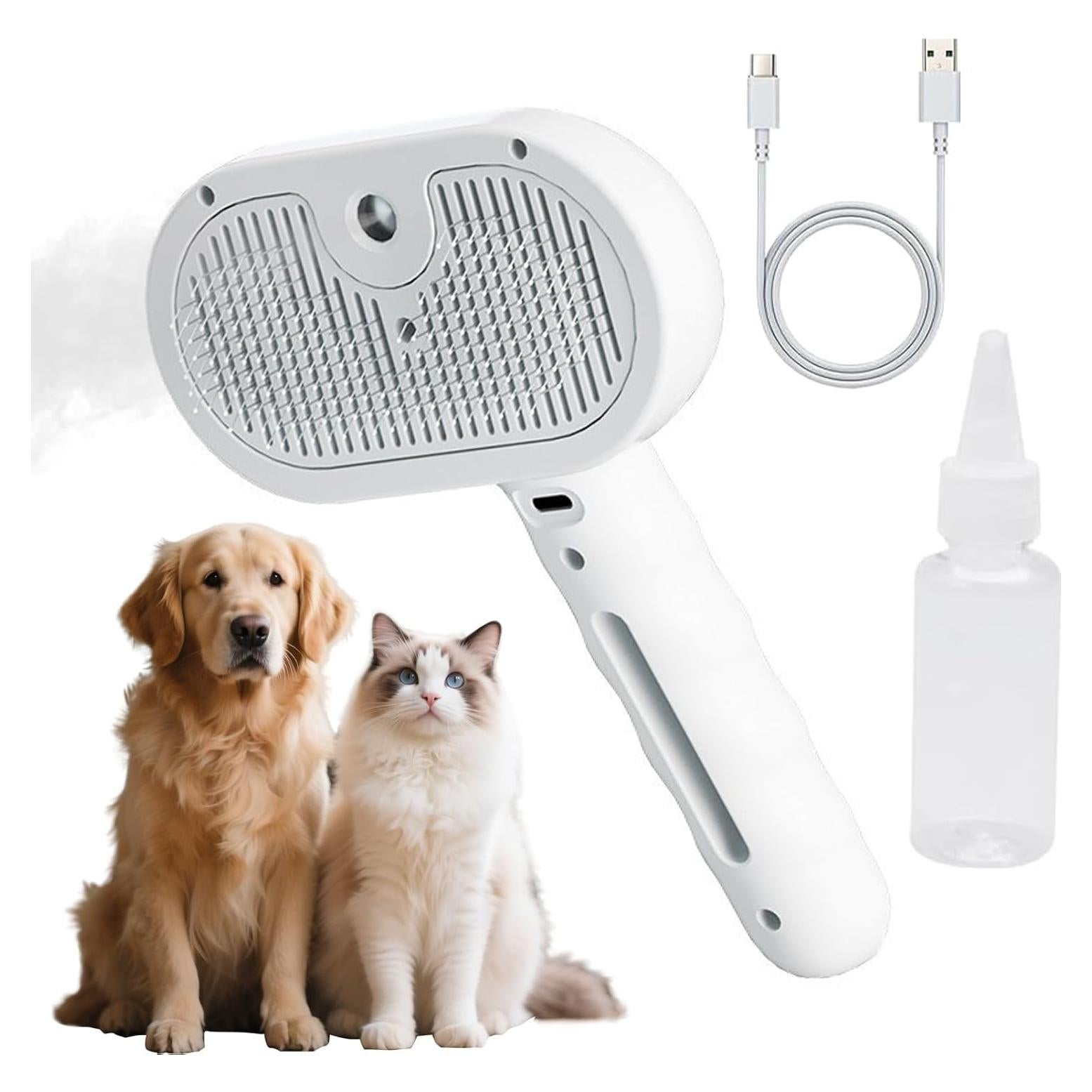 Cepillo de Vapor para Mascotas HESUSLA 2 en 1 Antiestático