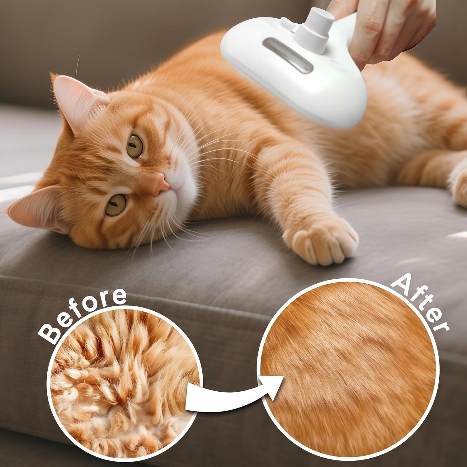 Cepillo de Vapor para Mascotas HESUSLA 2 en 1 Antiestático